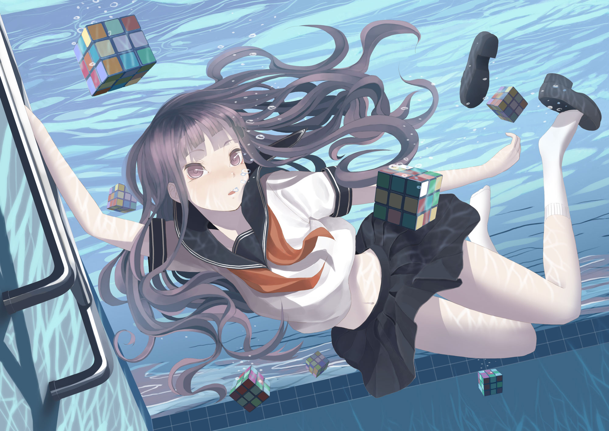 Free download wallpaper Anime, Underwater on your PC desktop