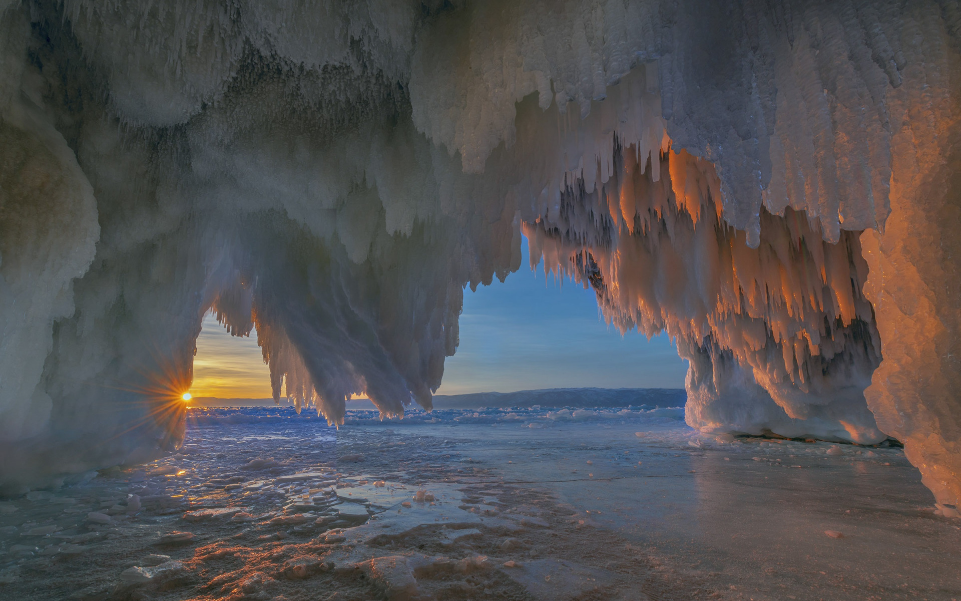 Laden Sie das Natur, Eis, Höhle, Sonnenuntergang, Sonne, Sonnenstrahl, Erde/natur-Bild kostenlos auf Ihren PC-Desktop herunter