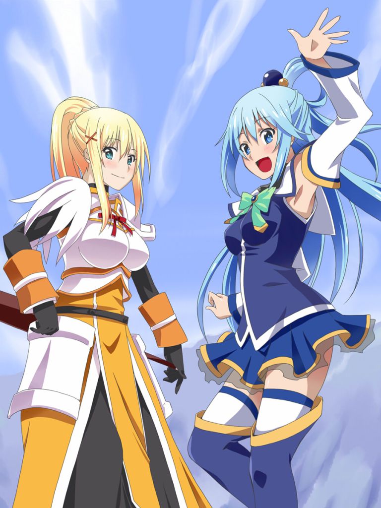 Download mobile wallpaper Anime, Darkness (Konosuba), Konosuba God’S Blessing On This Wonderful World!!, Aqua (Konosuba) for free.