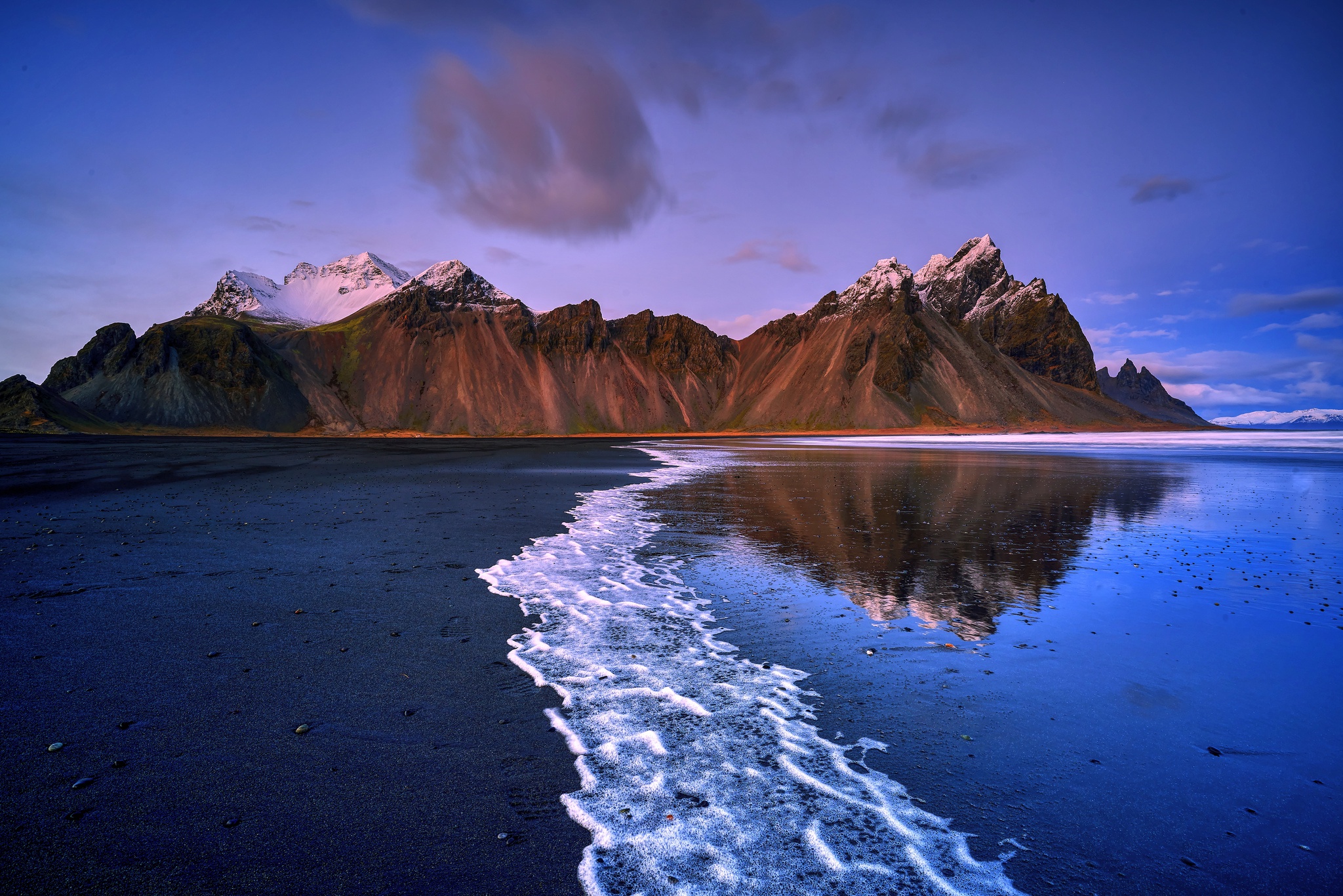 Free download wallpaper Nature, Mountains, Mountain, Reflection, Earth, Vestrahorn on your PC desktop