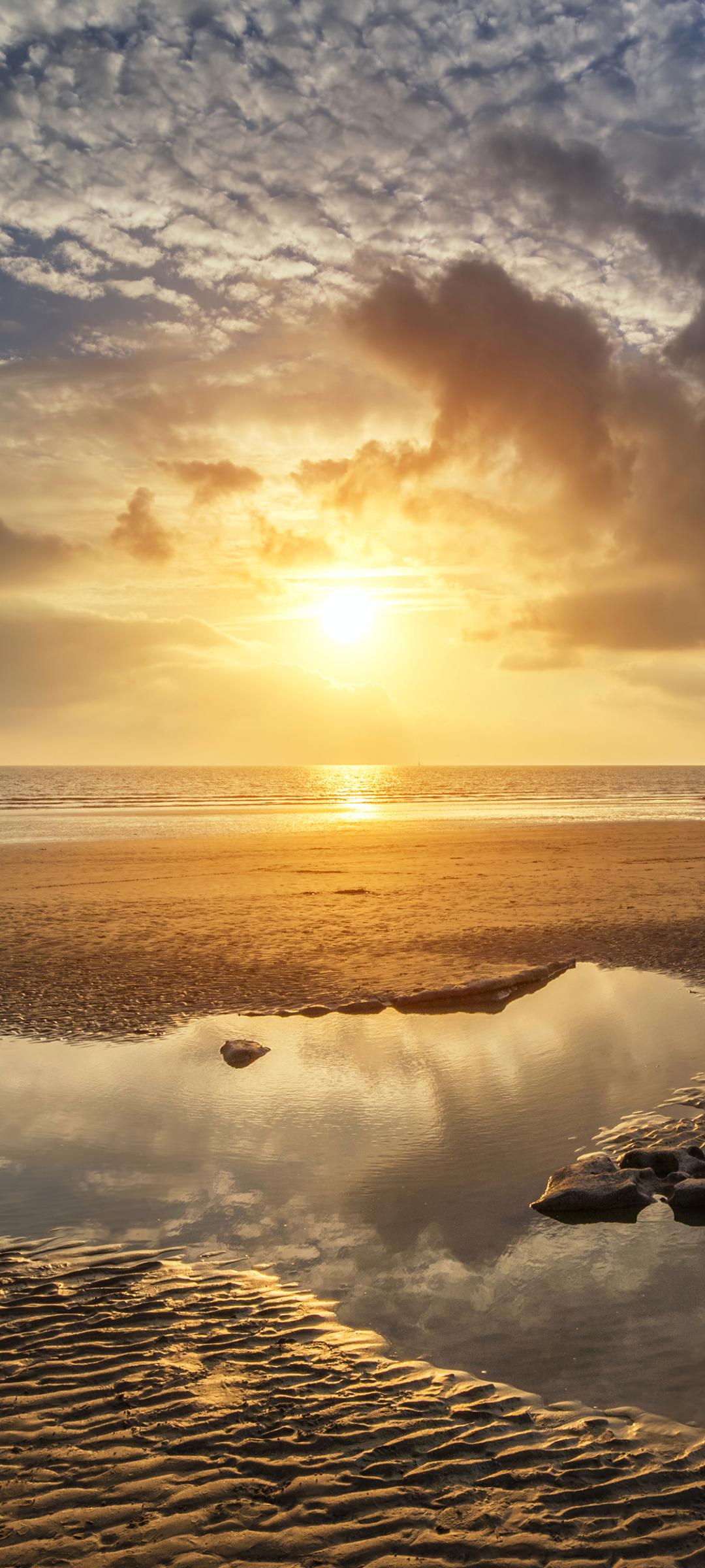 Descarga gratuita de fondo de pantalla para móvil de Naturaleza, Playa, Horizonte, Atardecer, Tierra/naturaleza, Puesta De Sol.