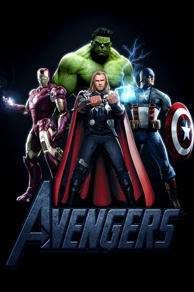Download mobile wallpaper Hulk, Iron Man, Captain America, Avengers, Movie, Superhero, Thor, The Avengers for free.