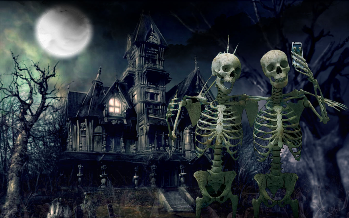 Download mobile wallpaper Skeleton, Dark for free.