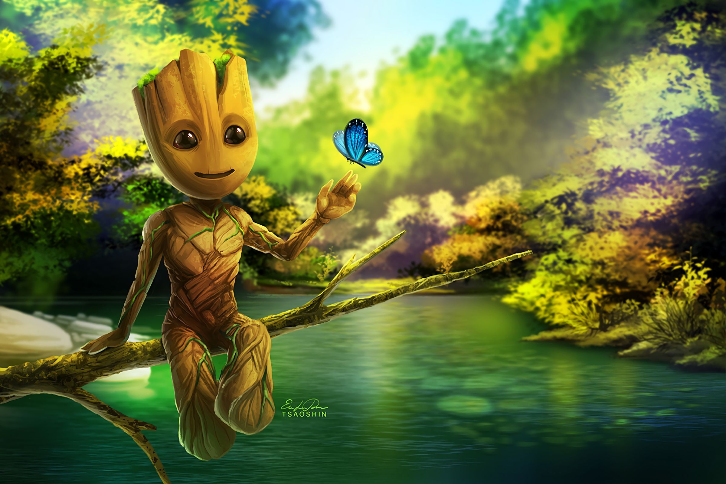 groot, comics, butterfly, guardians of the galaxy