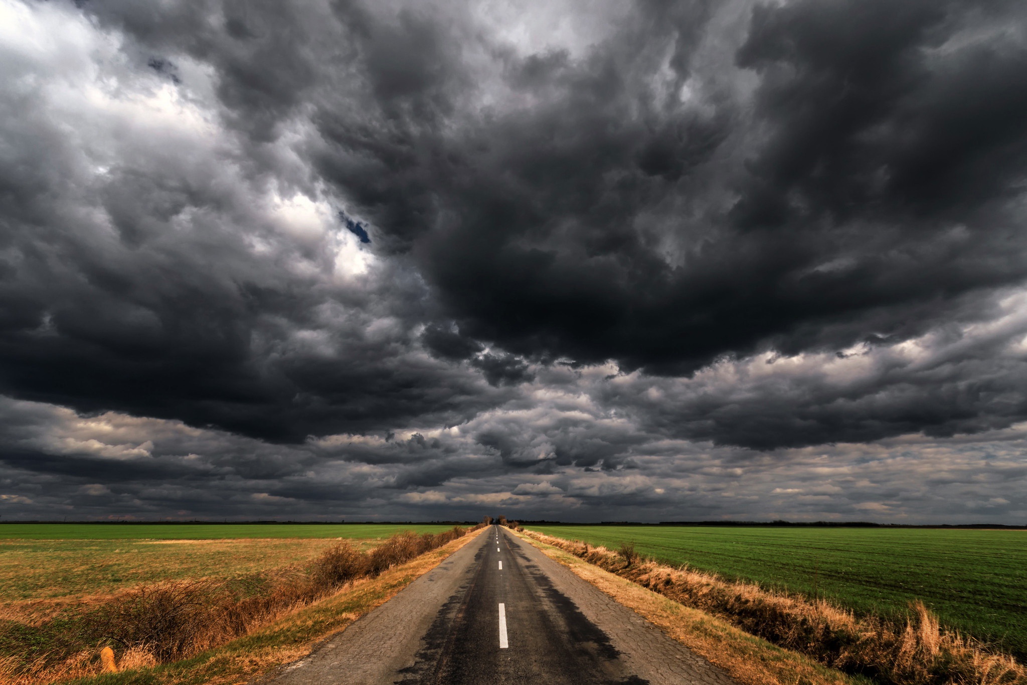 Download mobile wallpaper Landscape, Road, Field, Cloud, Man Made for free.