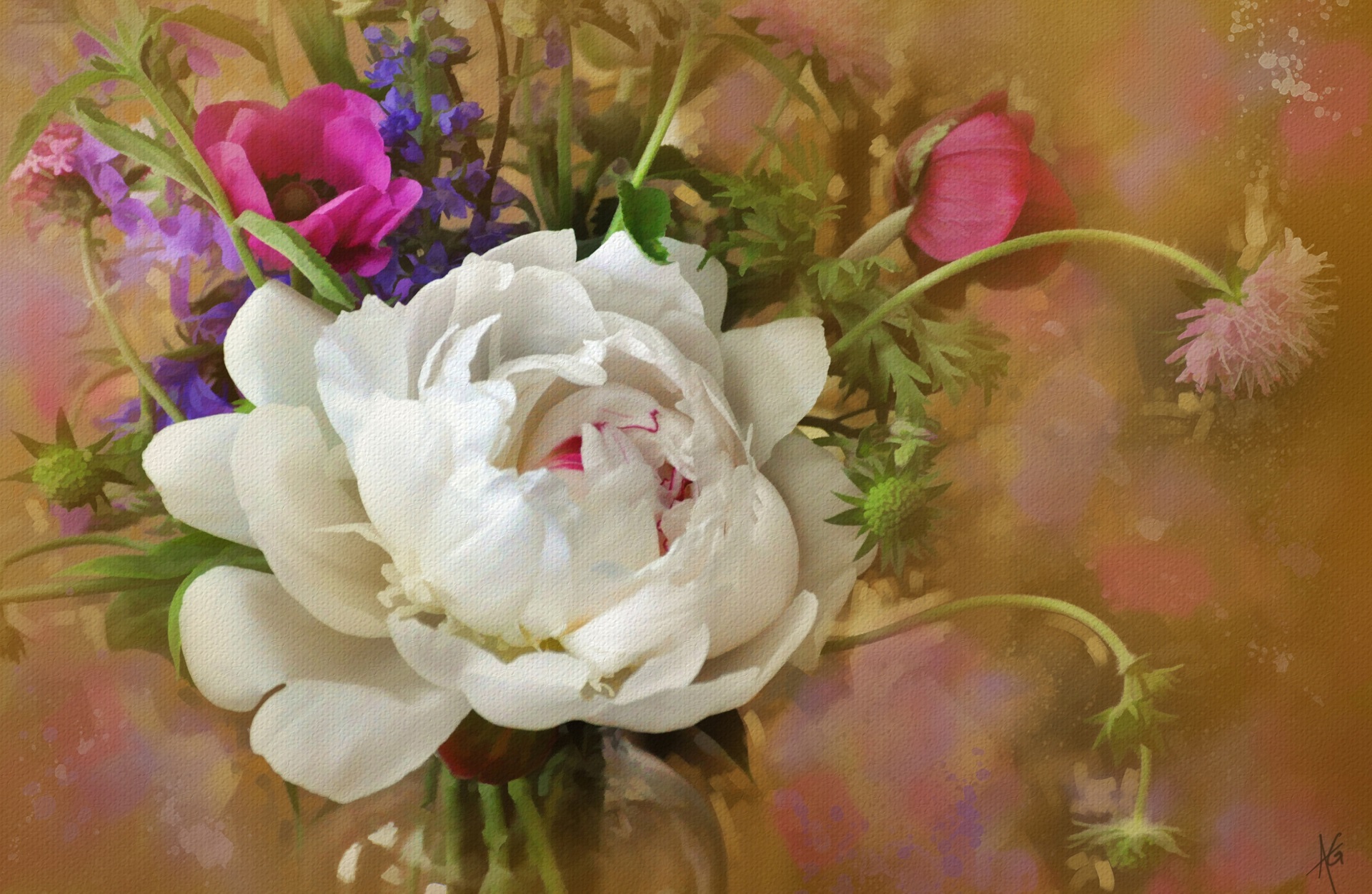 Free download wallpaper Flowers, Flower, Artistic, White Flower on your PC desktop