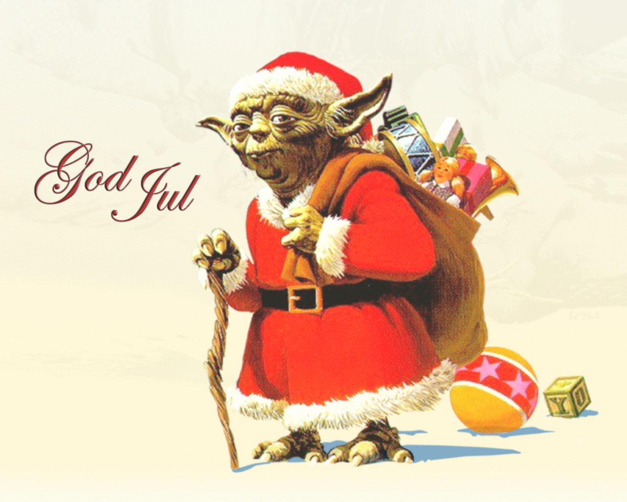 Download mobile wallpaper Christmas, Holiday, Toy, Santa, Yoda for free.
