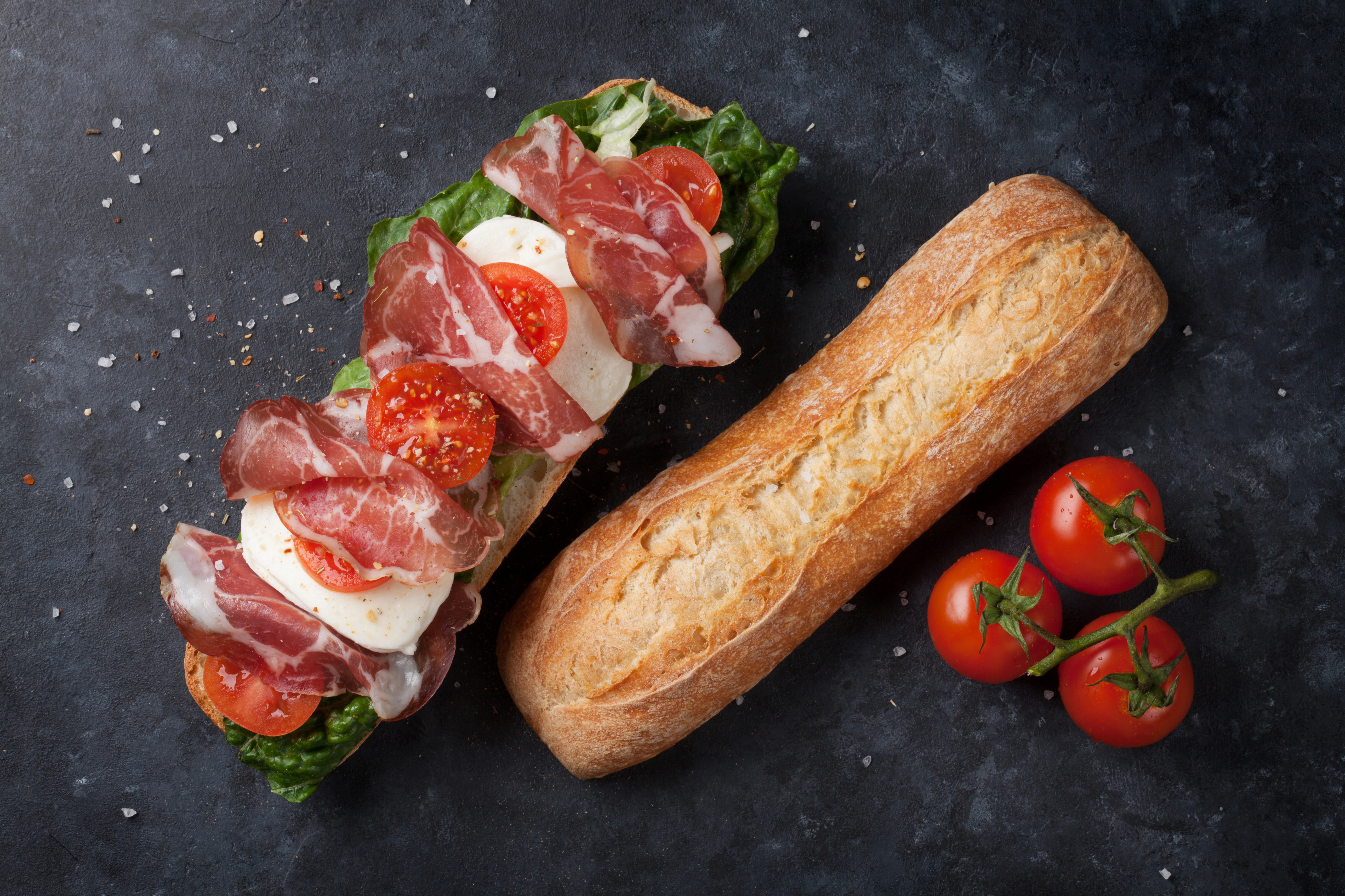 Handy-Wallpaper Fleisch, Brot, Tomate, Sandwich, Nahrungsmittel kostenlos herunterladen.