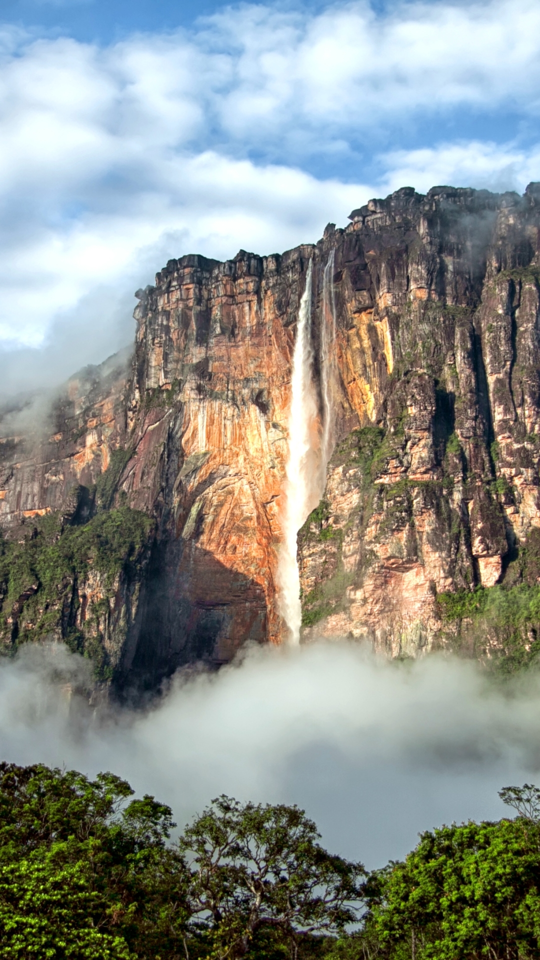 Скачать картинку Водопады, Гора, Водопад, Утес, Венесуэла, Земля/природа, Утёс, Водопад Анхель в телефон бесплатно.