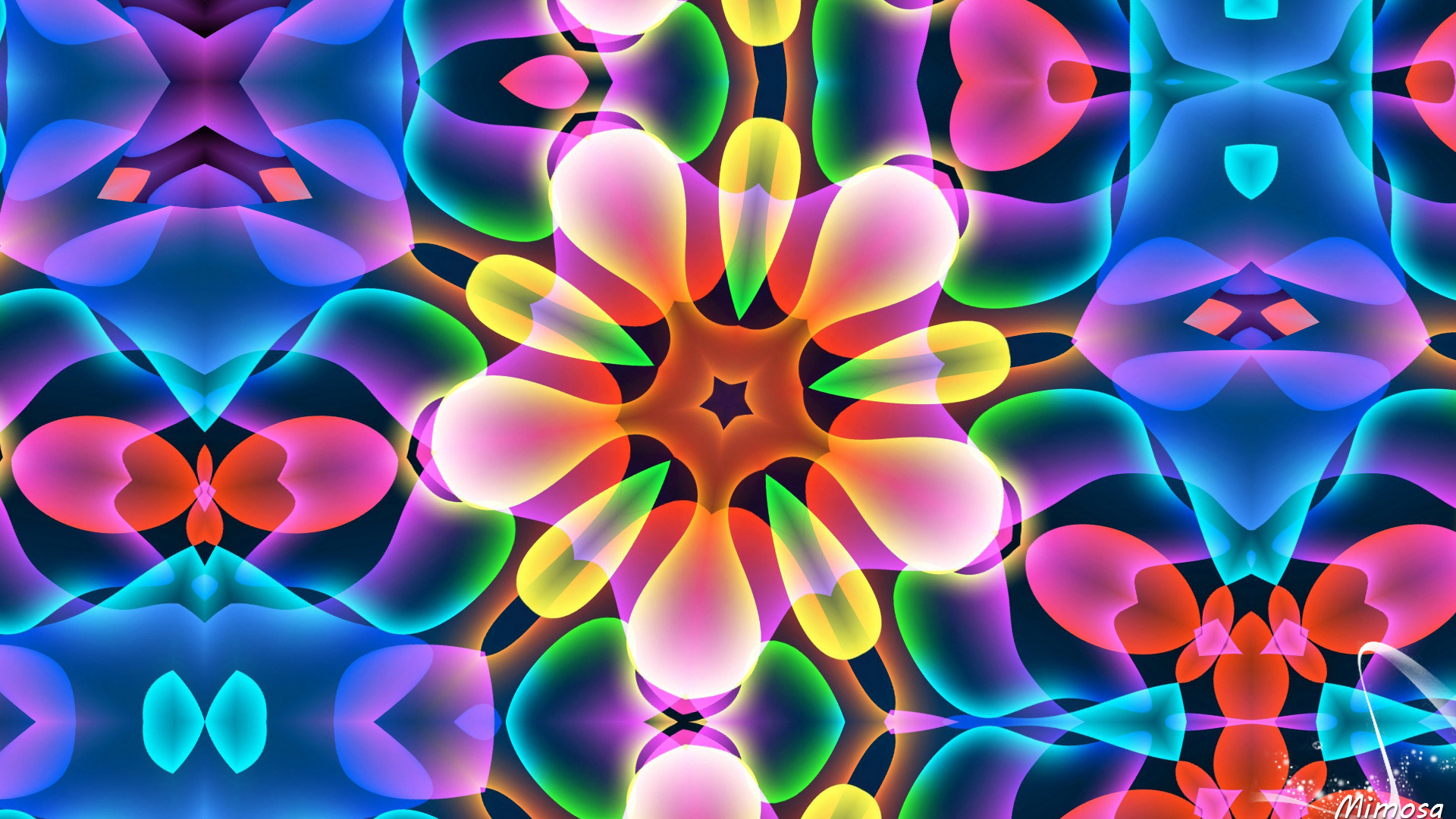 Free download wallpaper Abstract, Flower, Colors, Colorful, Shapes, Kaleidoscope on your PC desktop