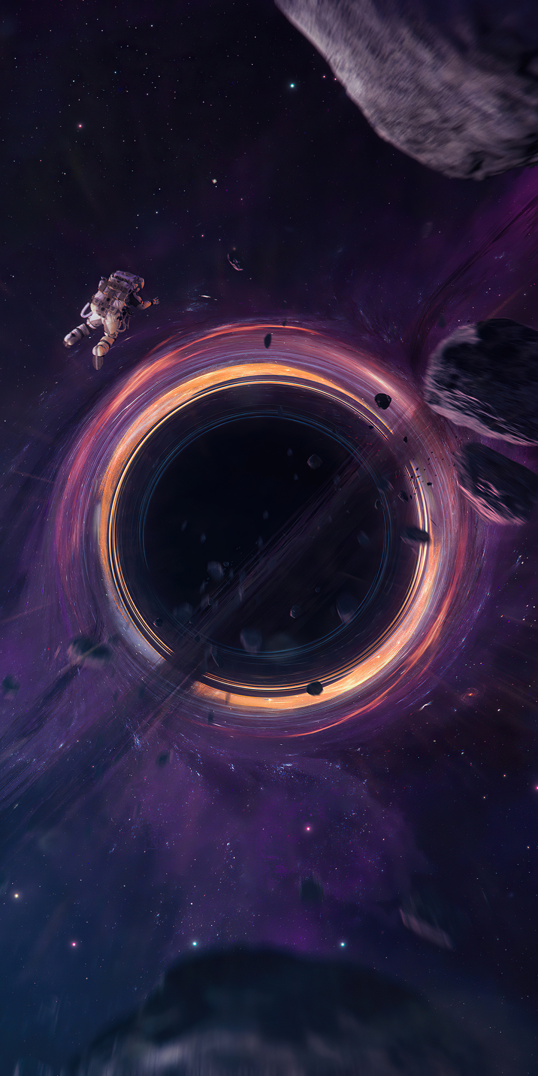 Download mobile wallpaper Space, Planet, Sci Fi, Black Hole, Astronaut for free.