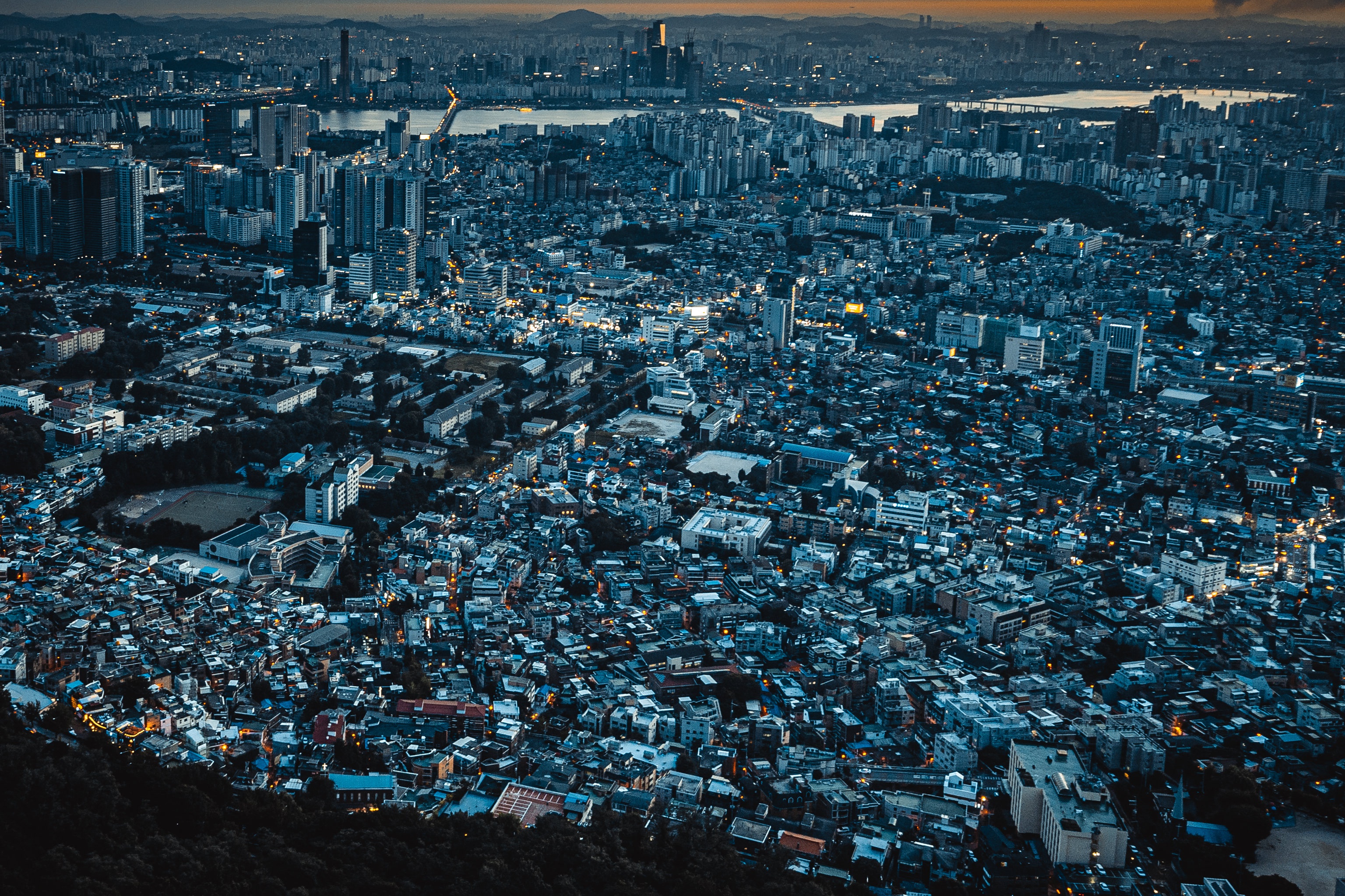 Laden Sie das Städte, Panorama, Seoul, Menschengemacht, Großstadt-Bild kostenlos auf Ihren PC-Desktop herunter