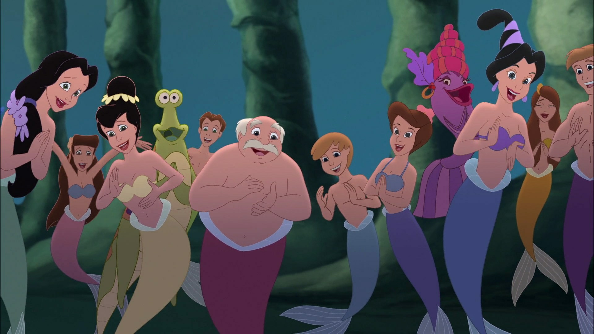 movie, the little mermaid: ariel's beginning, black hair, blonde, brown hair, fish, mermaid, merman, sea slug, the little mermaid