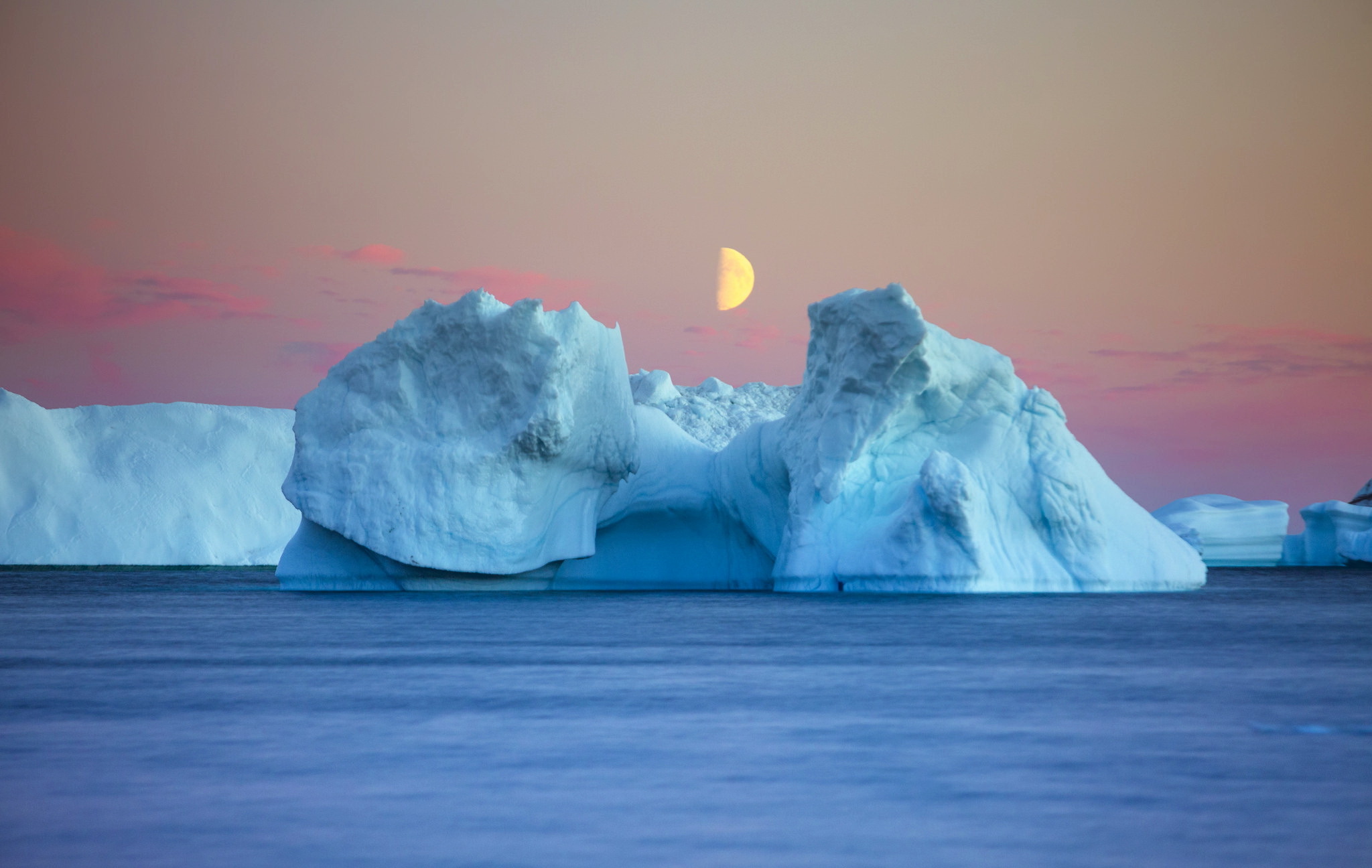 Download mobile wallpaper Nature, Ice, Earth, Evening, Iceberg for free.