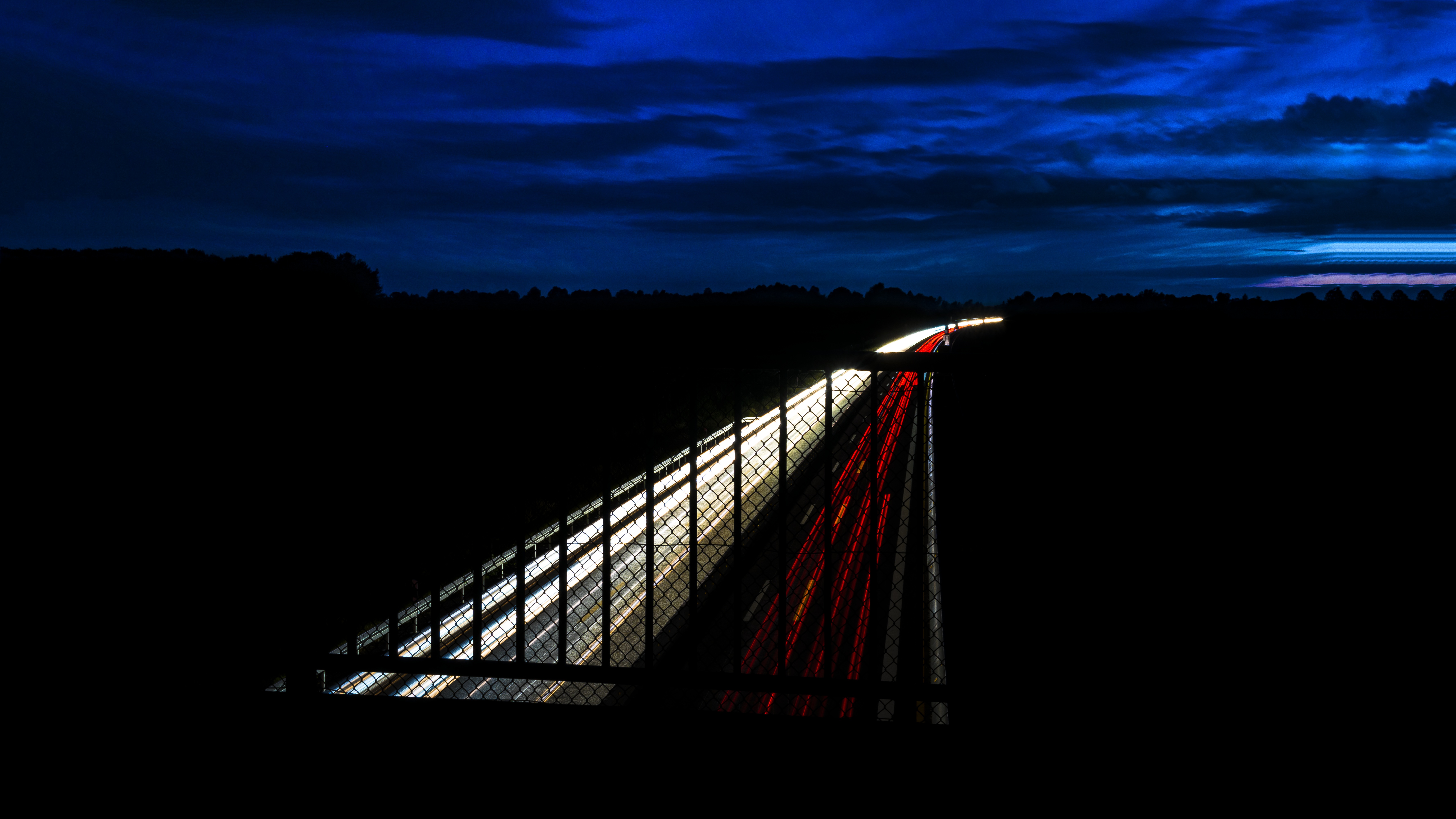 highway, shine, cities, night, light, road, bridge Smartphone Background