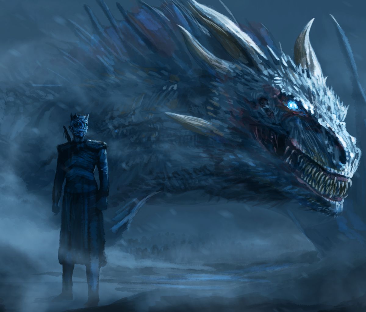 Download mobile wallpaper Game Of Thrones, Dragon, Tv Show, White Walker, Night King (Game Of Thrones) for free.