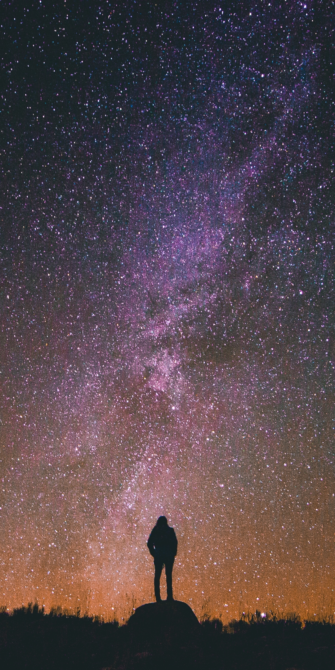 Download mobile wallpaper Sky, Stars, Silhouette, Starry Sky, Earth for free.