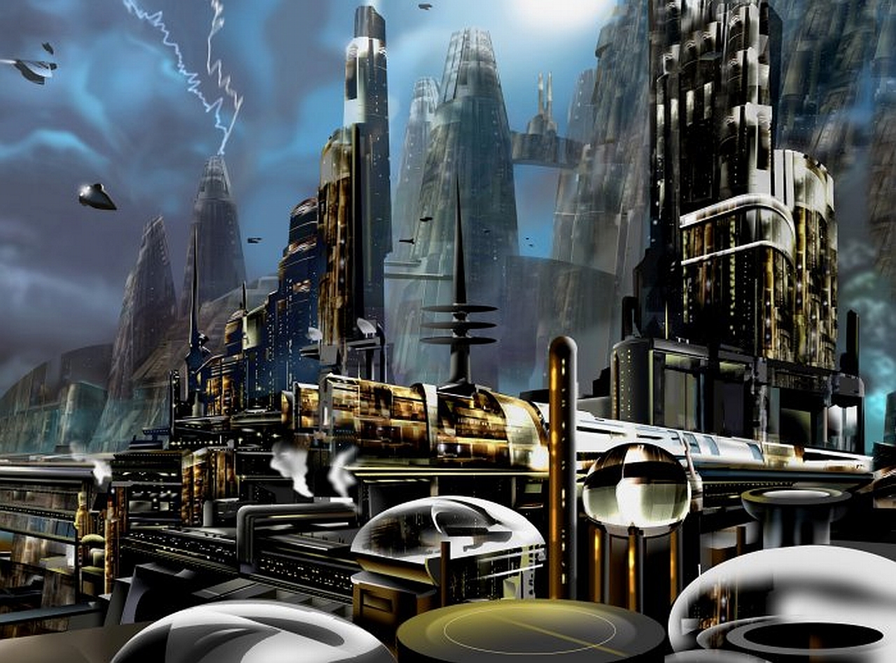 Free download wallpaper City, Sci Fi on your PC desktop