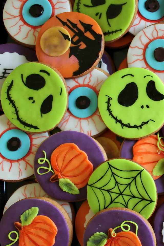 Download mobile wallpaper Food, Halloween, Holiday, Colorful, Biscuit, Cookie for free.