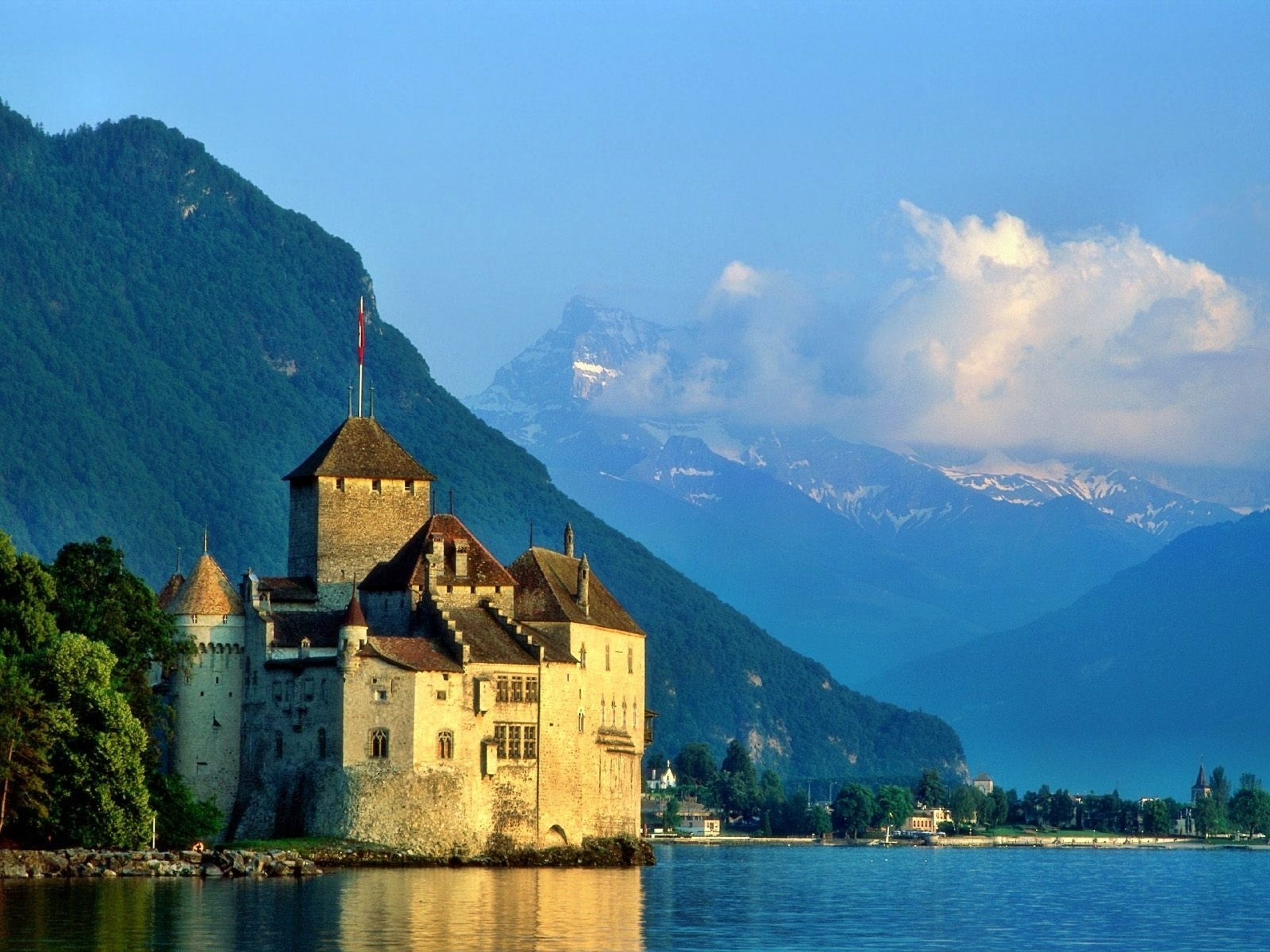 290789 descargar fondo de pantalla hecho por el hombre, castillo de chillon, suiza, veytaux, castillos: protectores de pantalla e imágenes gratis