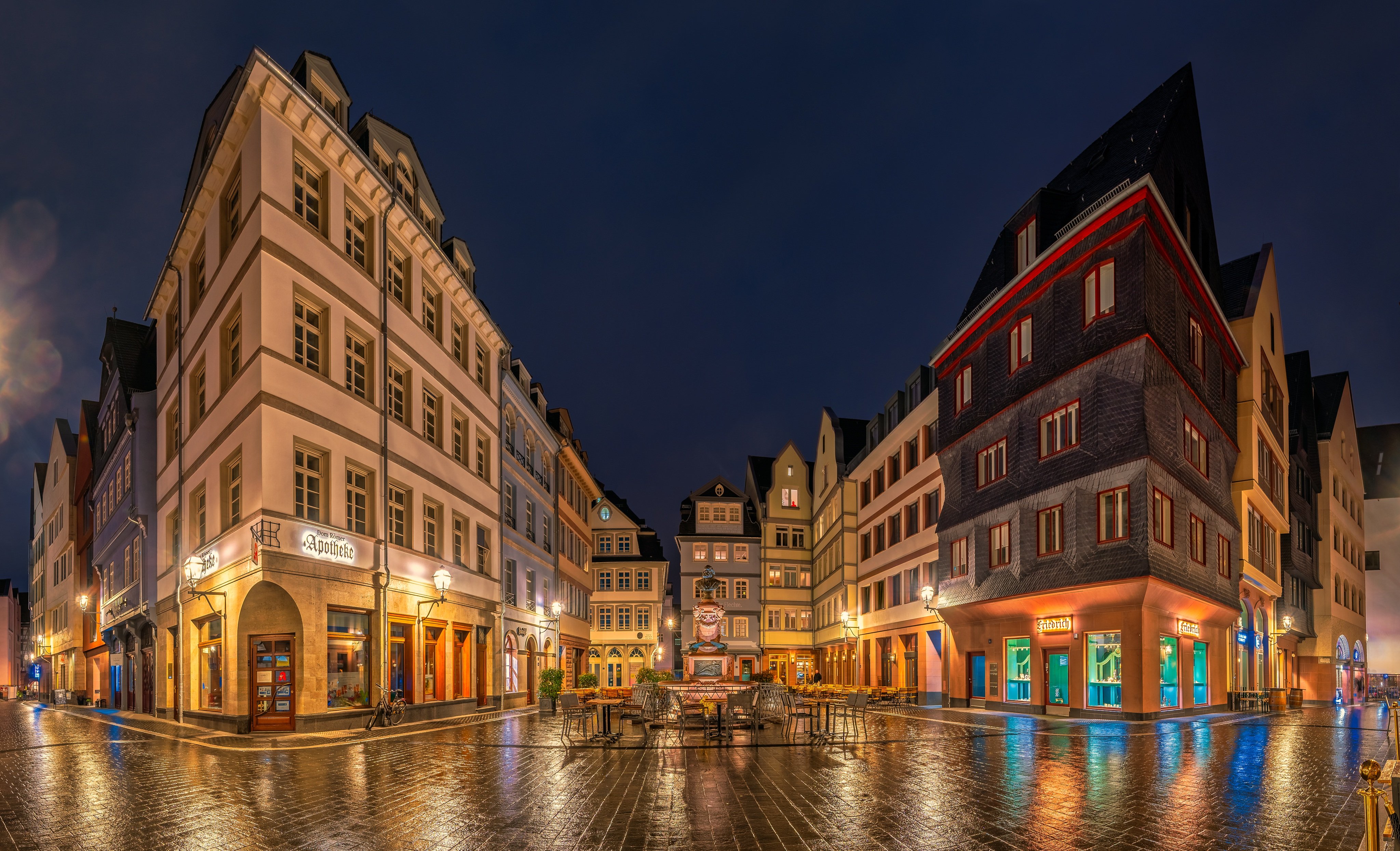 Free download wallpaper Cities, Night, City, Light, Germany, Frankfurt, Man Made on your PC desktop