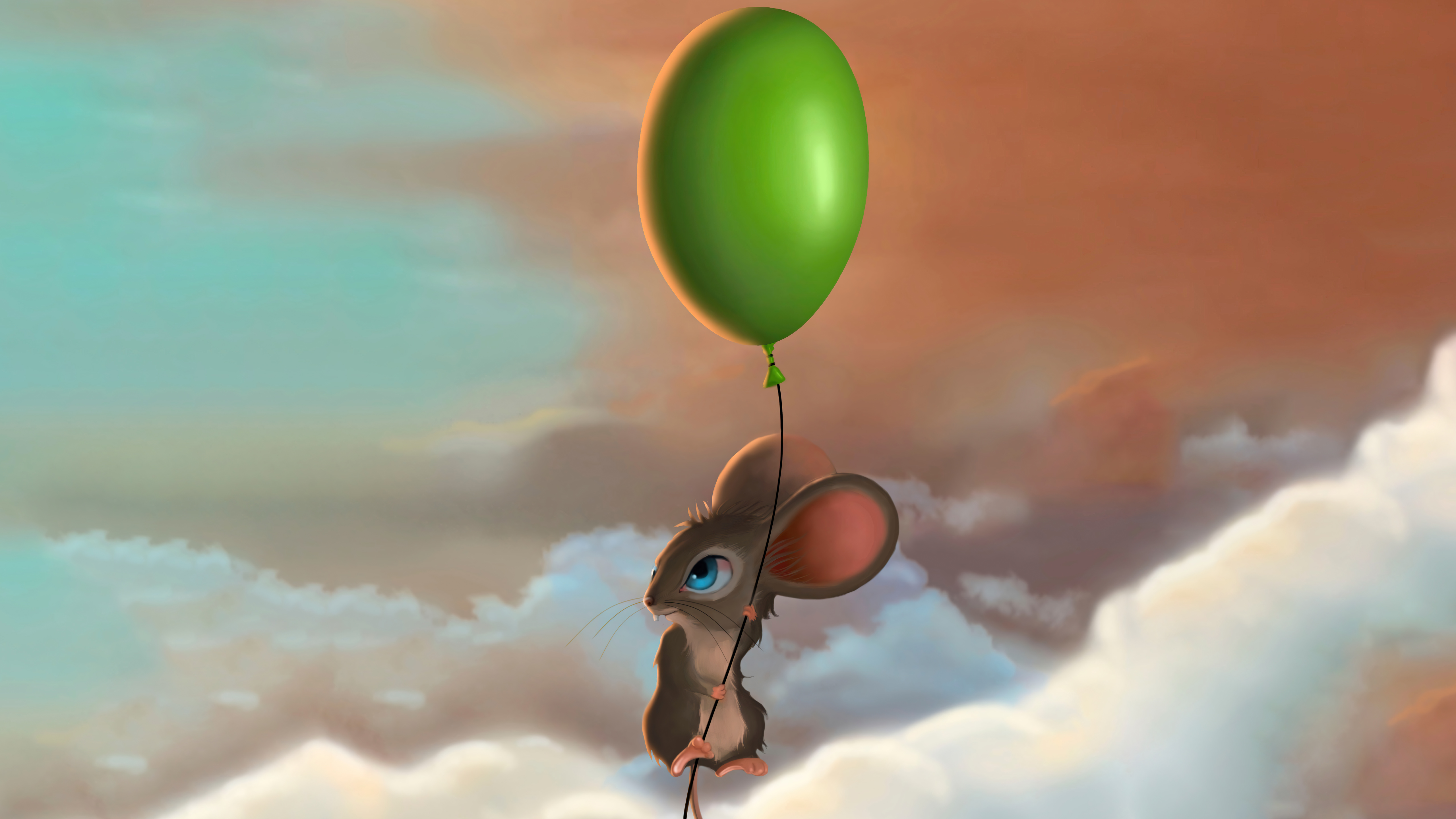Download mobile wallpaper Balloon, Animal, Mouse for free.