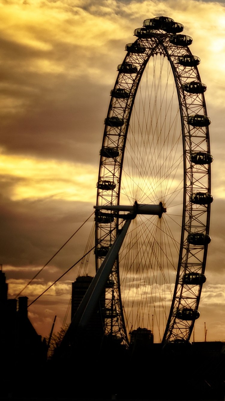Скачати мобільні шпалери Лондон, Створено Людиною, London Eye безкоштовно.
