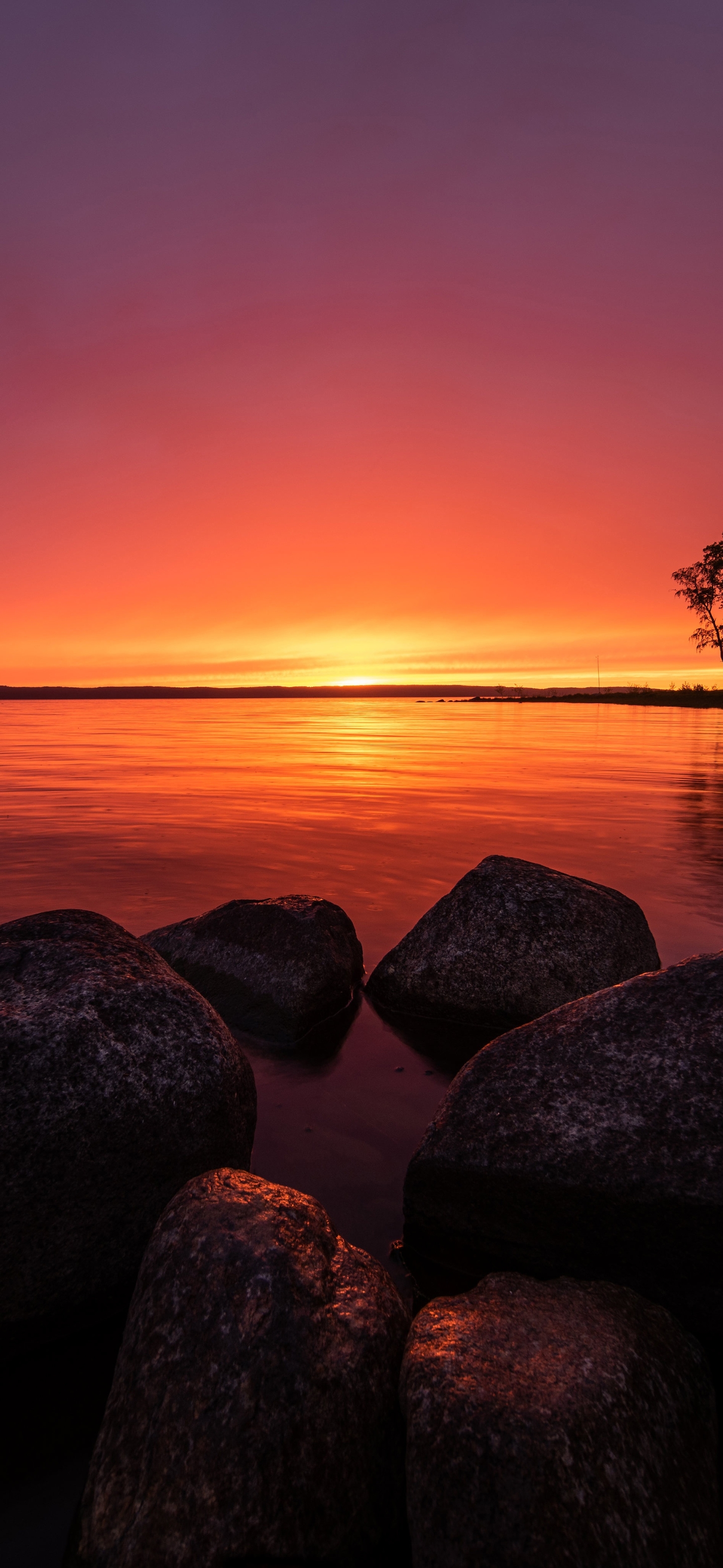 Free download wallpaper Lakes, Lake, Sunrise, Earth, Stone, Sweden on your PC desktop