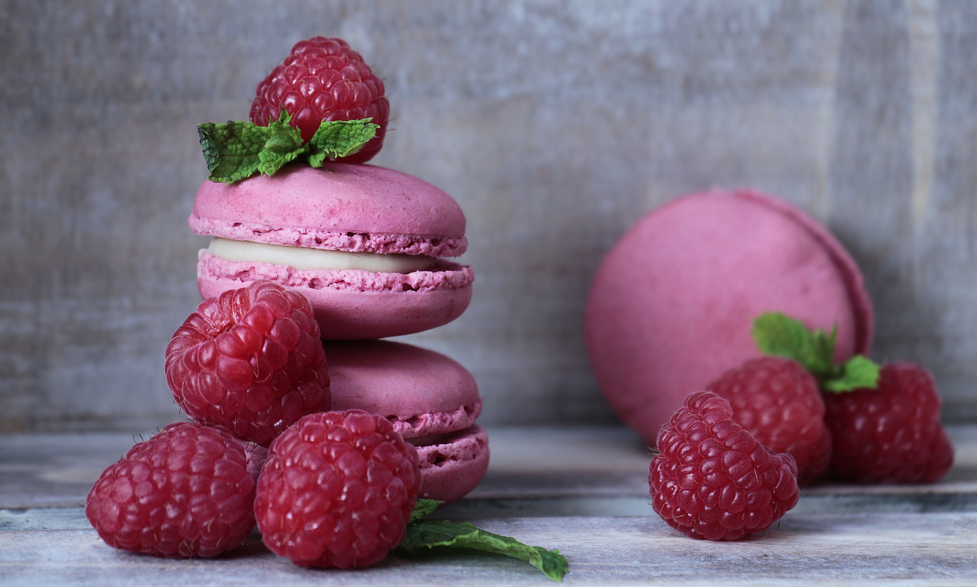 Download mobile wallpaper Food, Raspberry, Berry, Fruit, Sweets, Macaron for free.