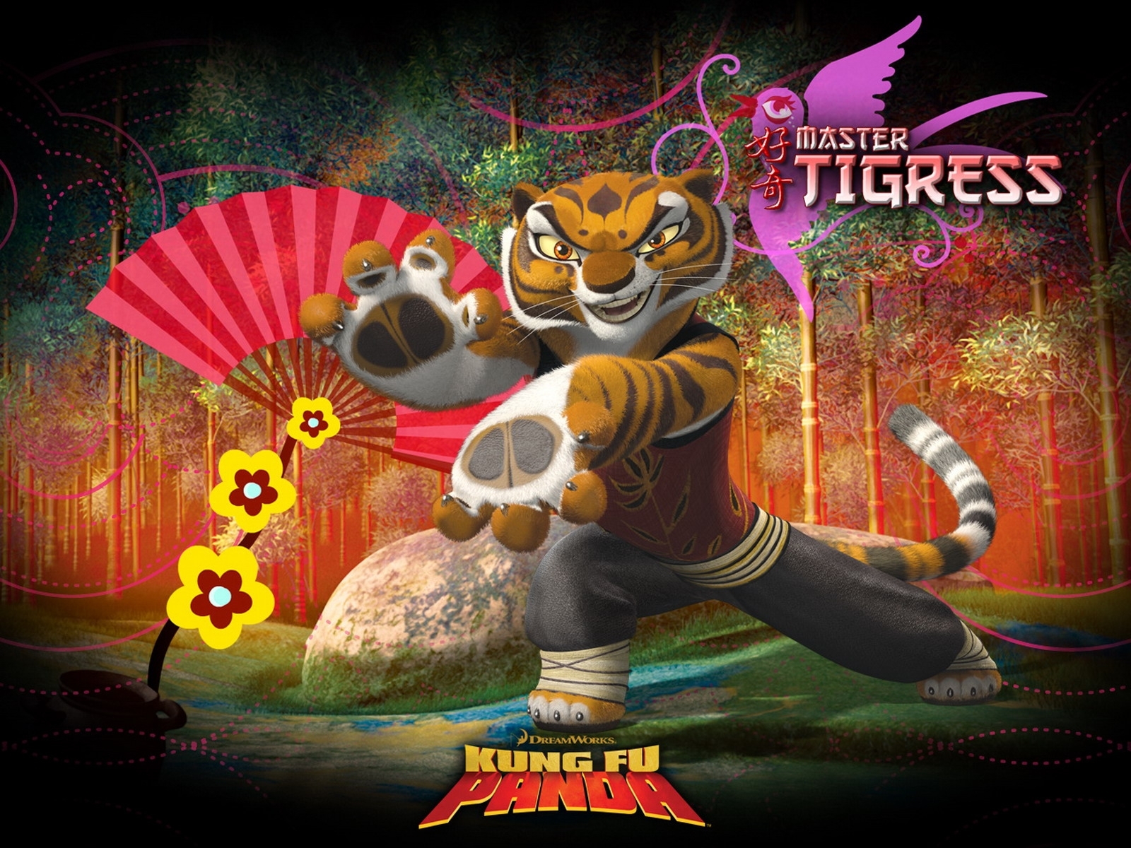3720 Bild herunterladen cartoon, panda kung fu, tigers - Hintergrundbilder und Bildschirmschoner kostenlos