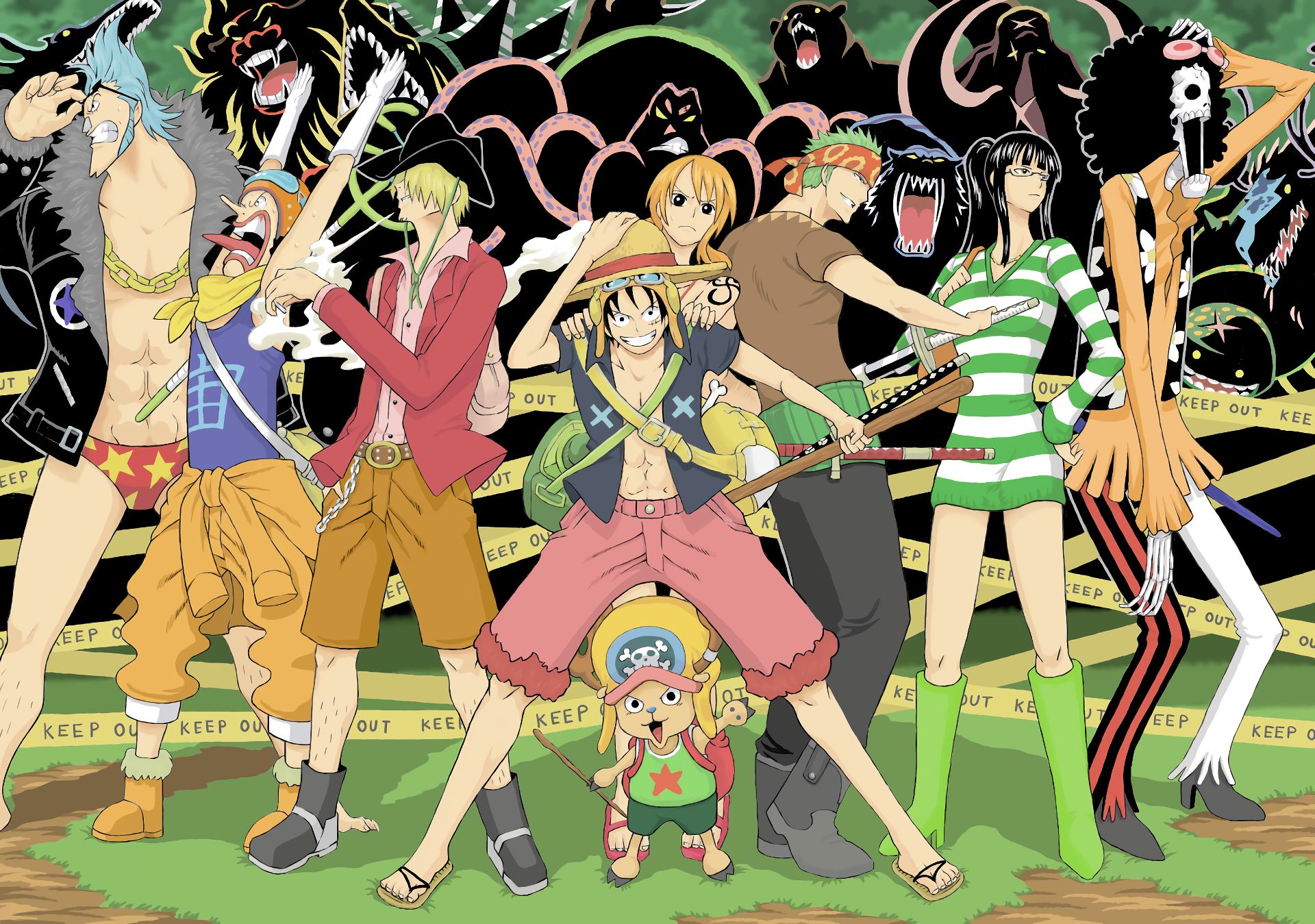 Baixar papel de parede para celular de Anime, One Piece, Tony Tony Chopper, Usopp (One Piece), Roronoa Zoro, Monkey D Luffy, Nami (One Piece), Sanji (One Piece), Brook (One Piece), Franky (One Piece) gratuito.
