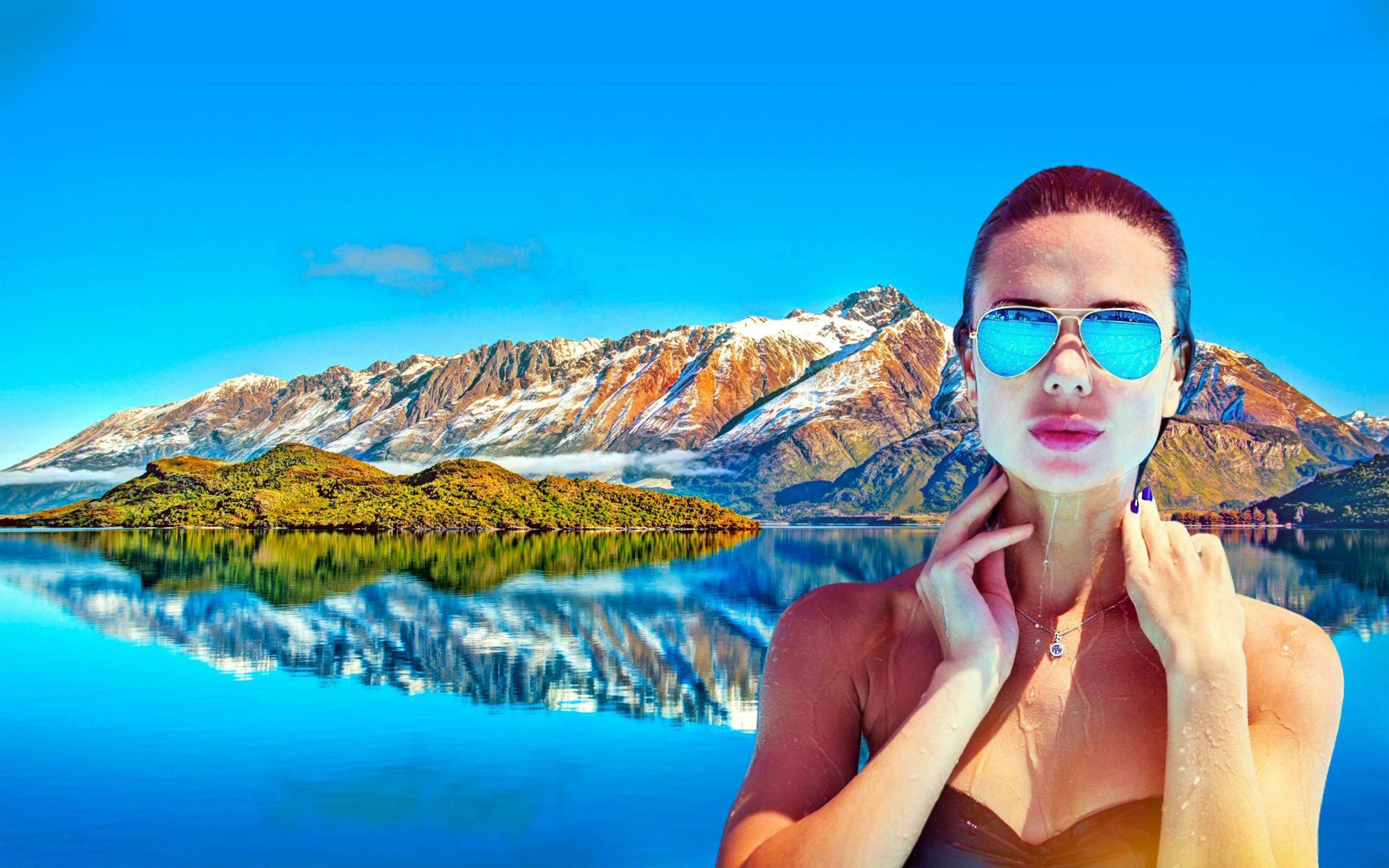 Laden Sie das Gesicht, Sonnig, Sonnenbrille, Frauen, Schönheiten, Betrachtung, Anya Slavalee-Bild kostenlos auf Ihren PC-Desktop herunter