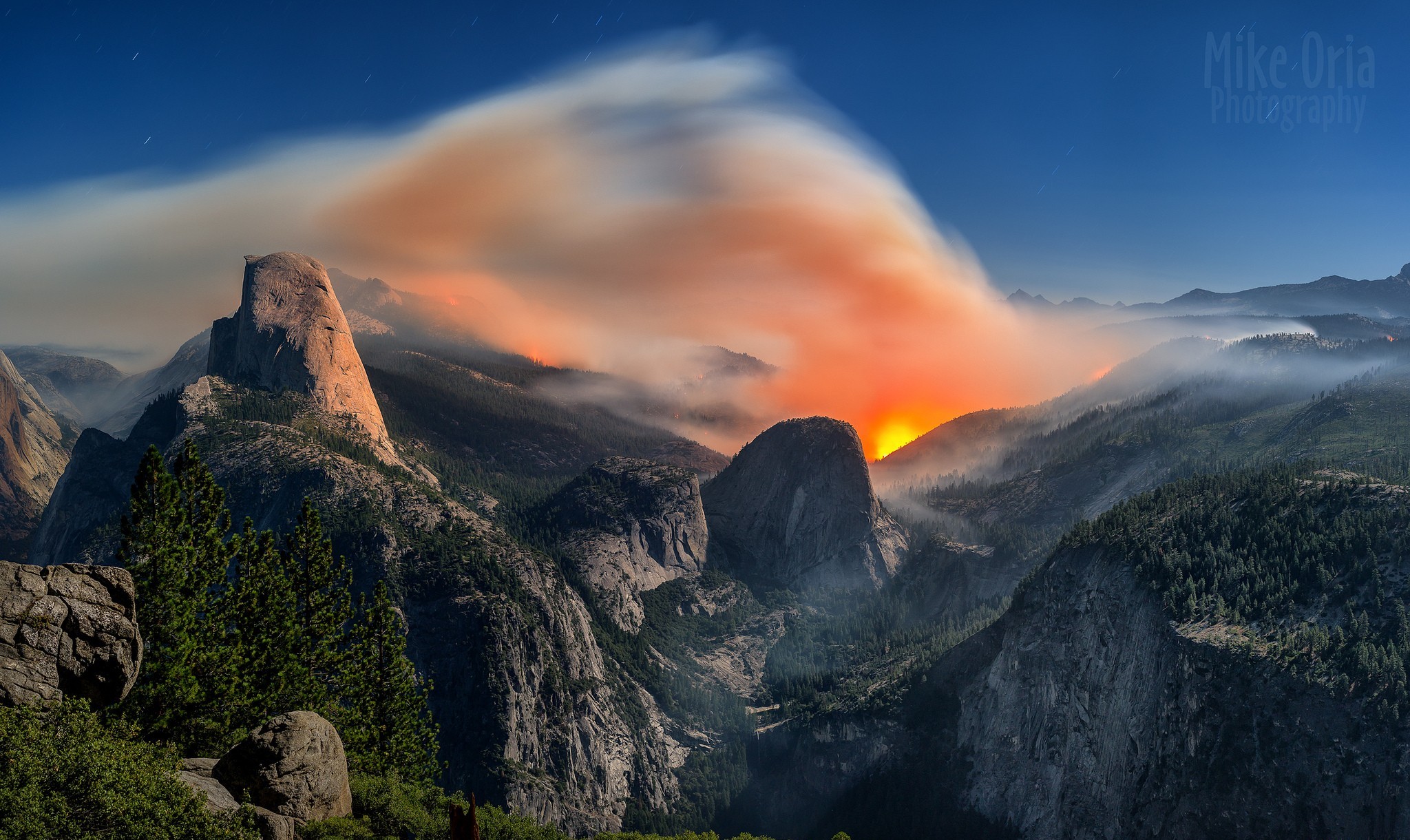 Free download wallpaper Fire, Smoke, Mountain, Photography on your PC desktop
