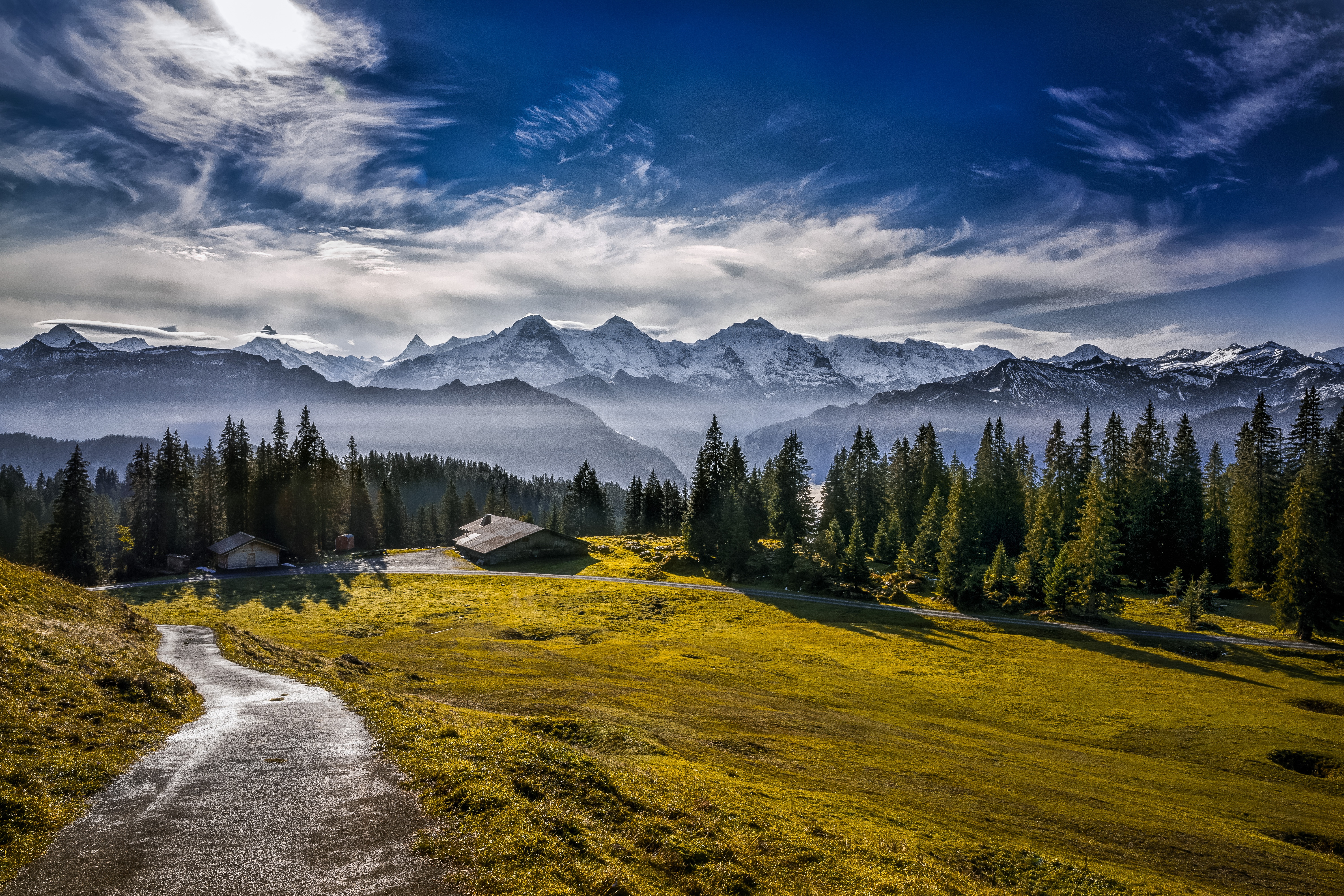 Free download wallpaper Landscape, Mountain, Alps, Photography, Cabin on your PC desktop