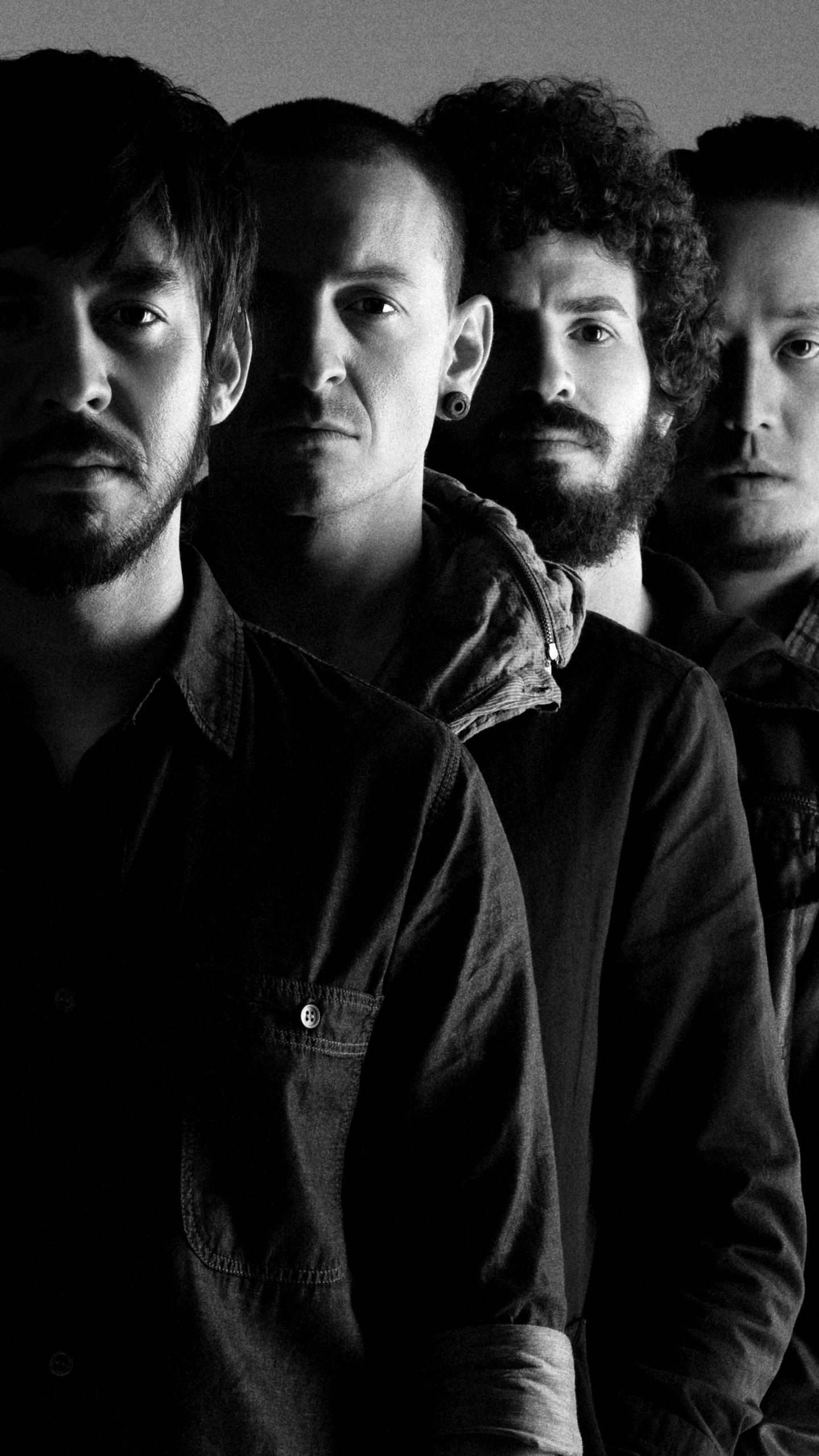 Download mobile wallpaper Music, Black & White, Linkin Park, Rock Band for free.