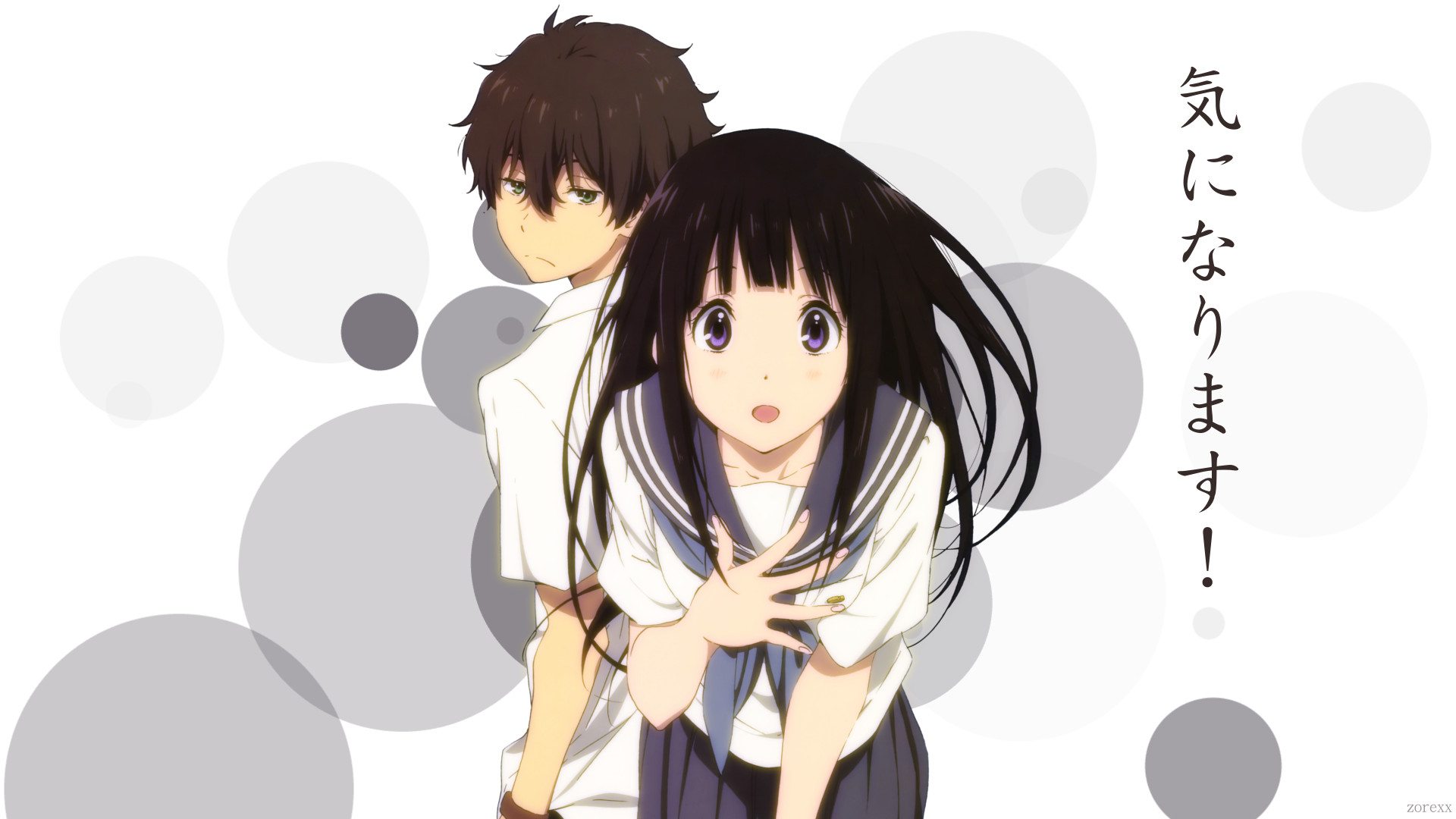 Laden Sie das Animes, Eru Chitanda, Hōtarō Oreki, Hyouka-Bild kostenlos auf Ihren PC-Desktop herunter