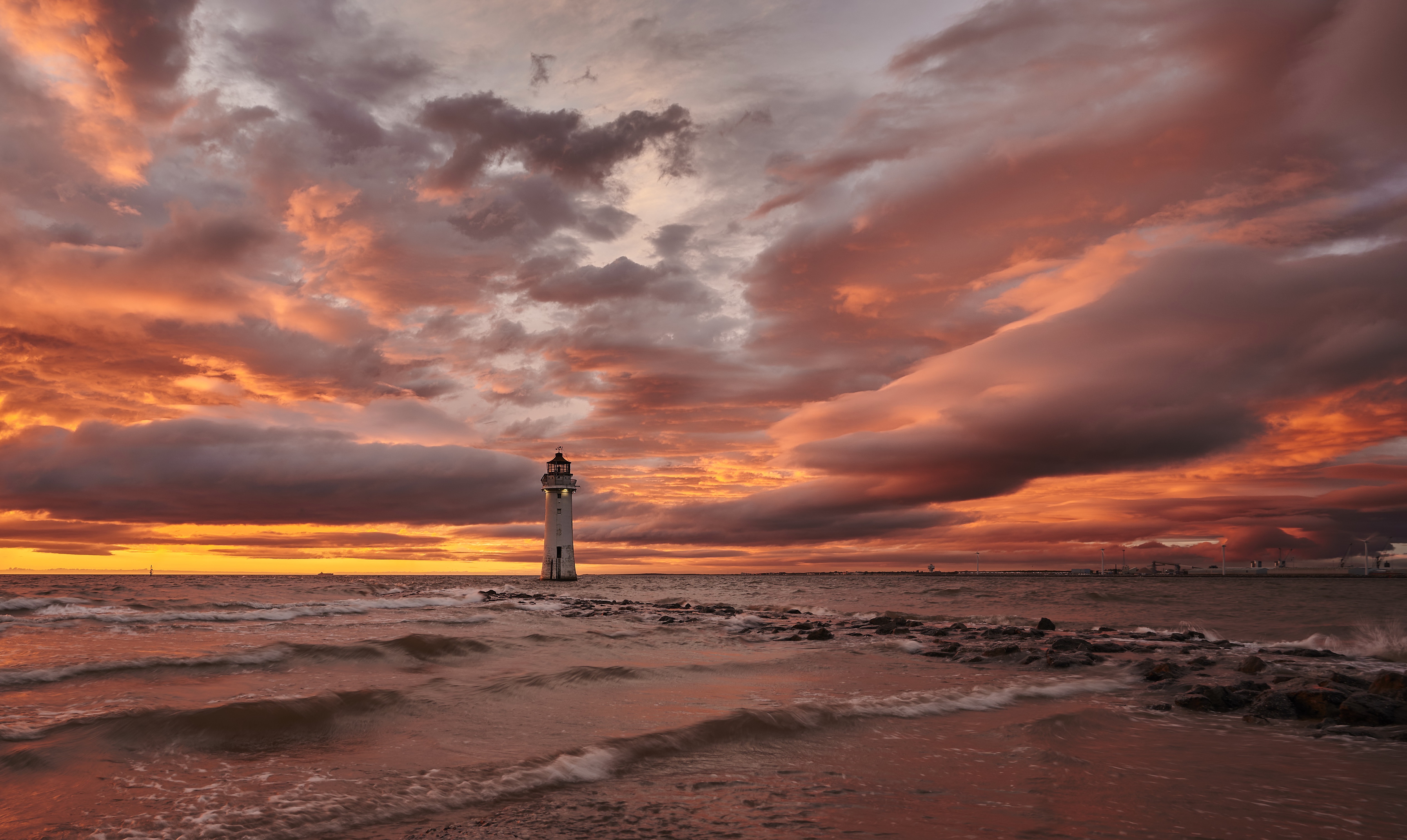 Download mobile wallpaper Sunset, Sea, Shore, Lighthouse, Man Made for free.