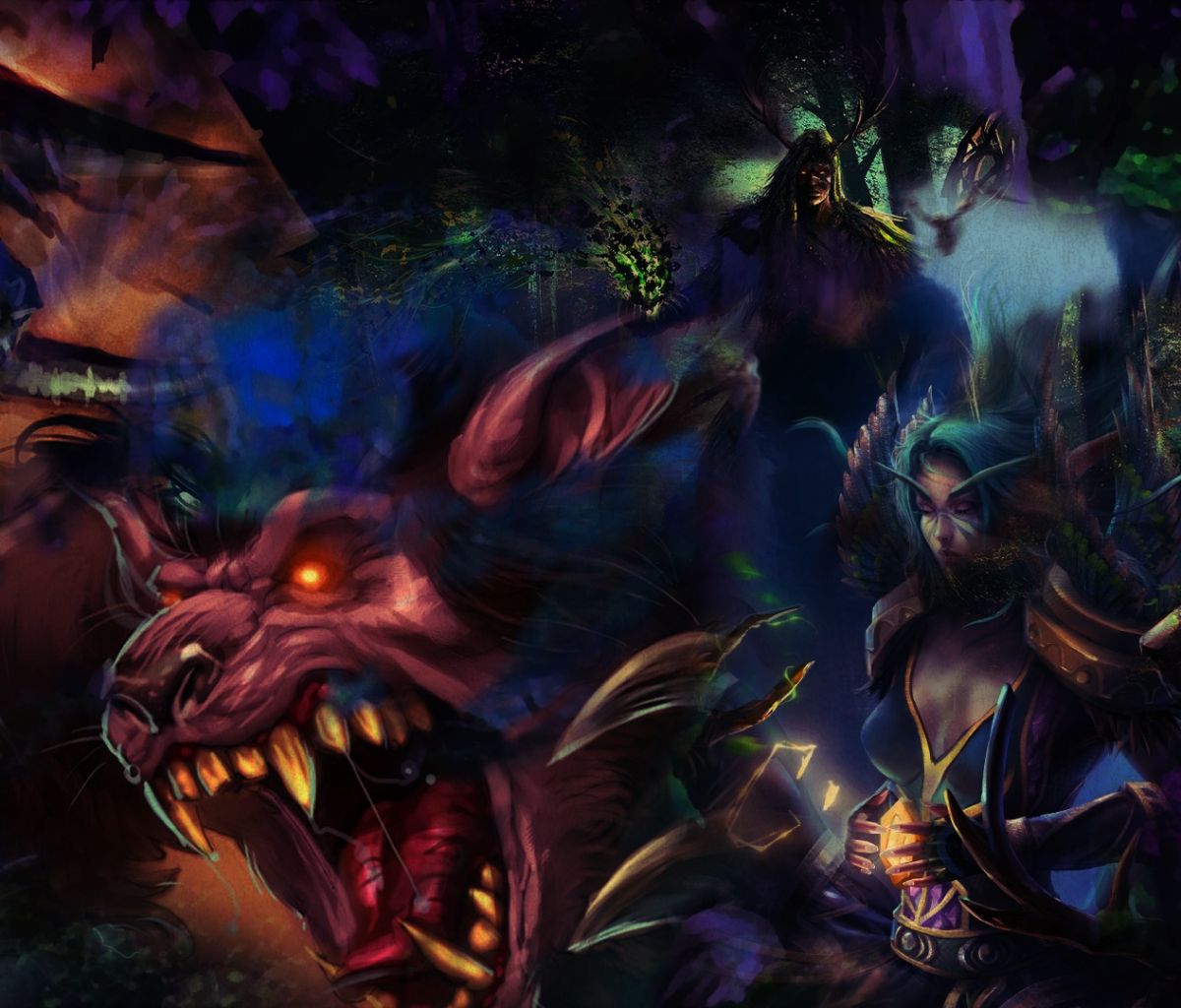 Download mobile wallpaper Fantasy, Warcraft, Bear, Elf, Video Game, World Of Warcraft, Druid for free.