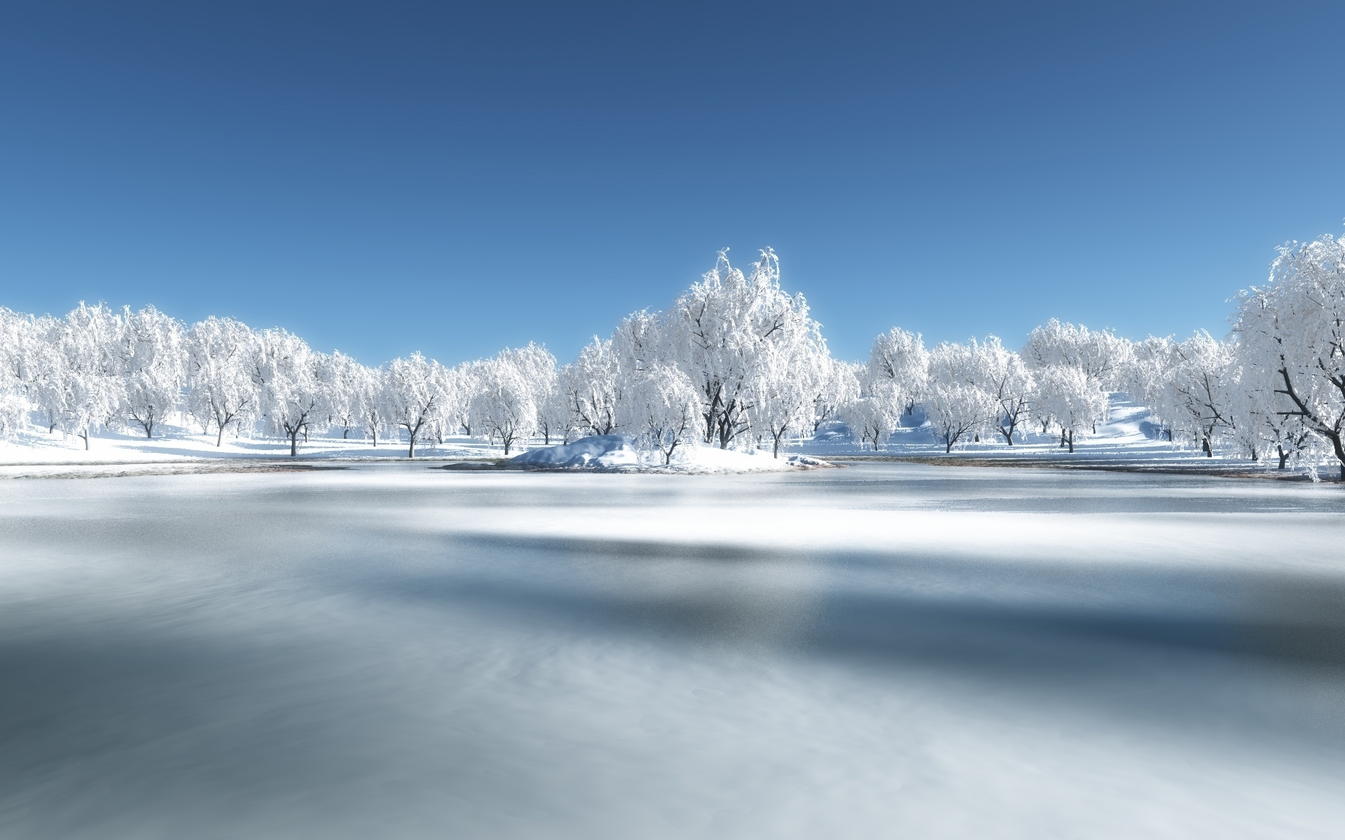 Download mobile wallpaper Trees, Snow, Landscape, Nature for free.