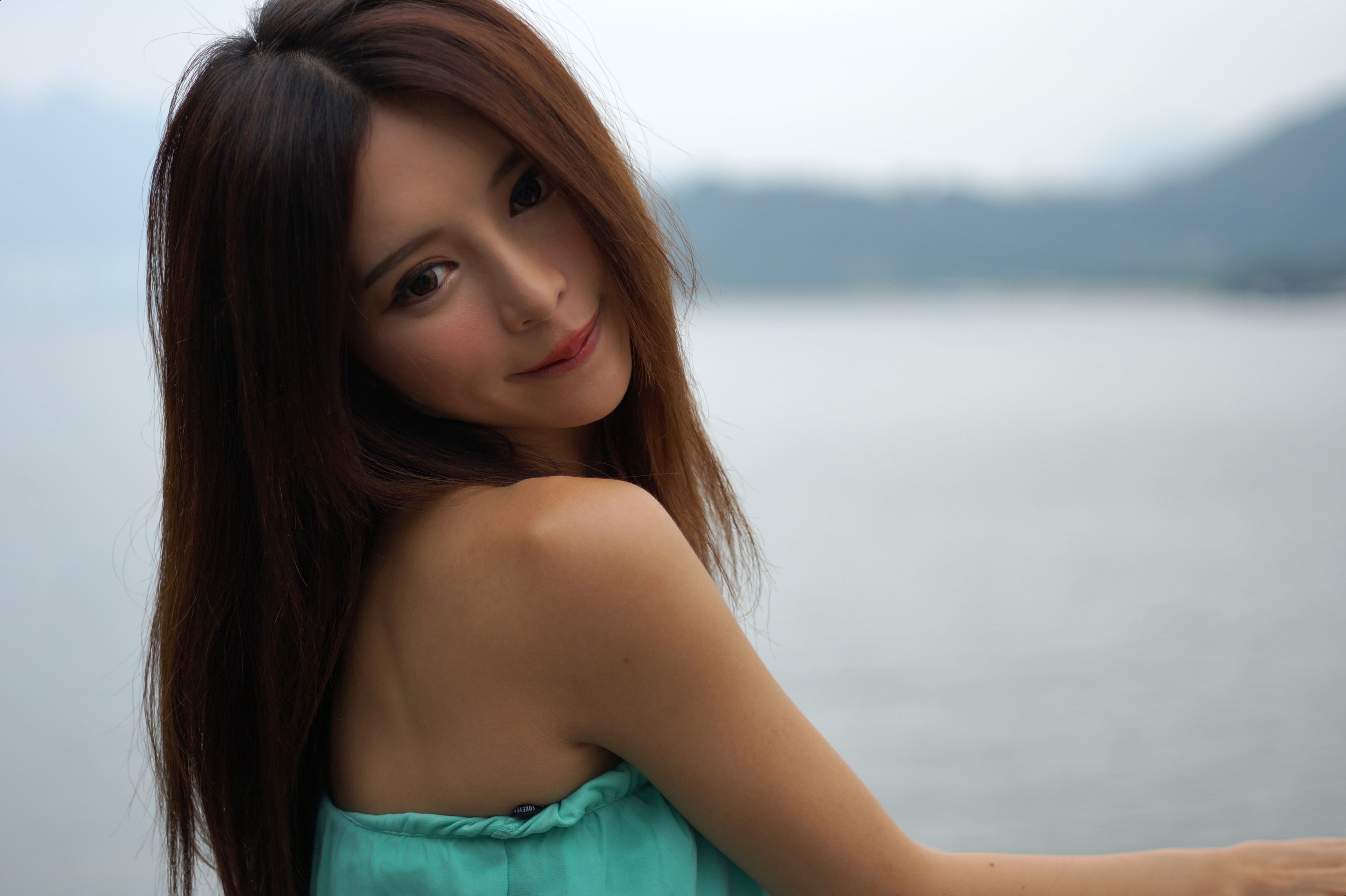 Free download wallpaper Smile, Hair, Face, Model, Women, Asian, Taiwanese, Julie Chang, Zhang Qi Jun on your PC desktop