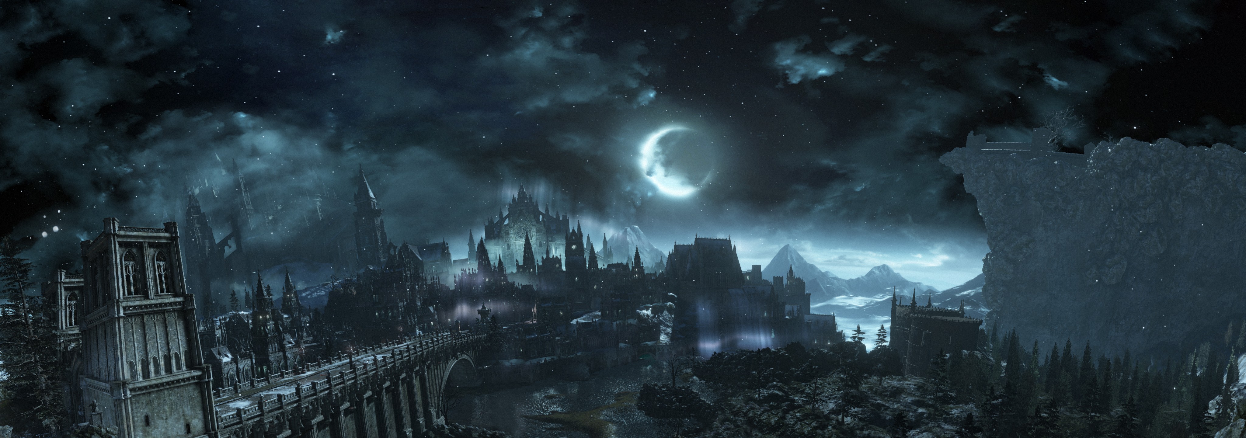 380214 скачать обои замок, темные души, луна, темные души 3, видеоигры, ночь - заставки и картинки бесплатно