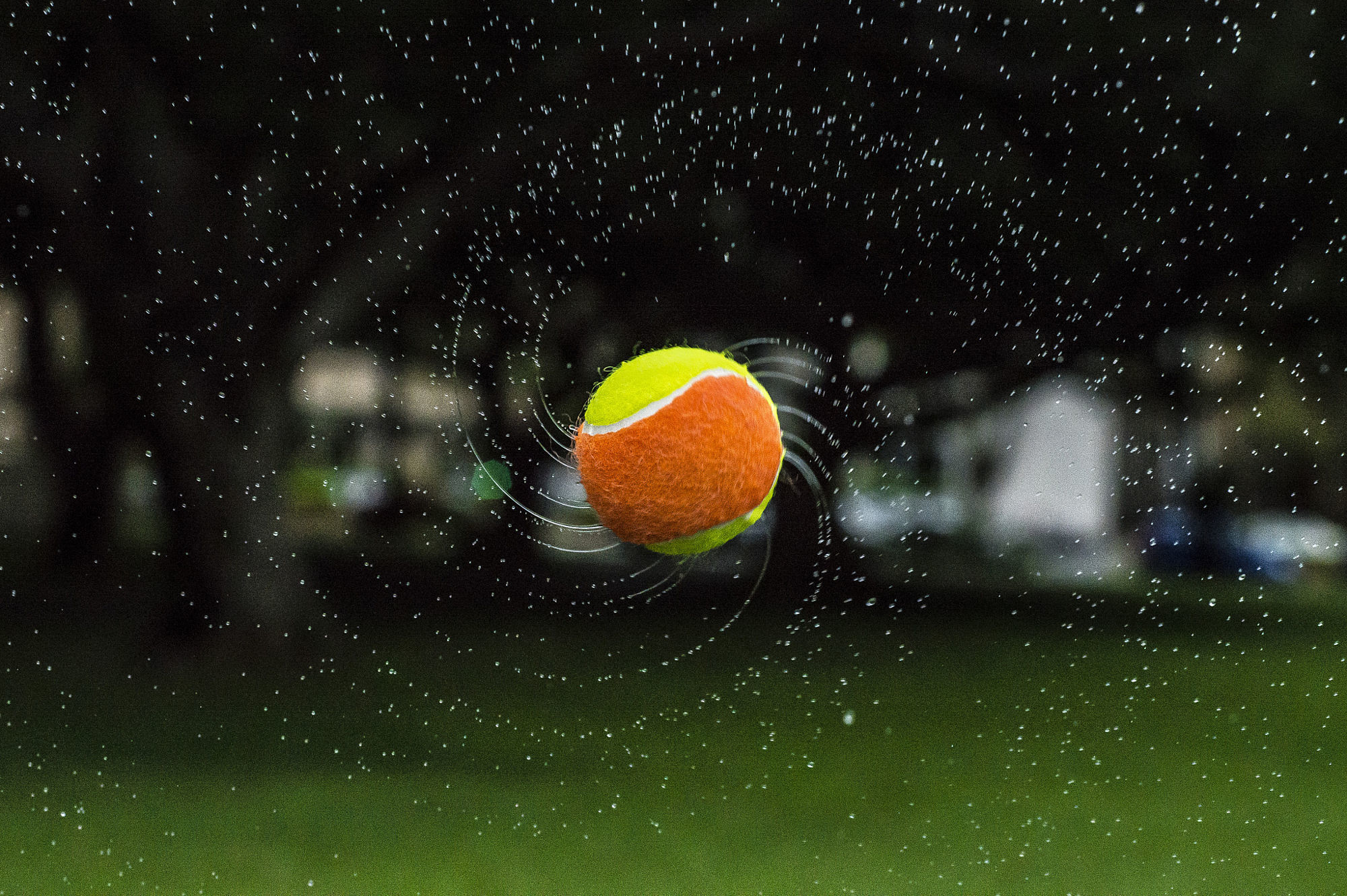 PCデスクトップにスポーツ, テニス, ボール, 水滴画像を無料でダウンロード