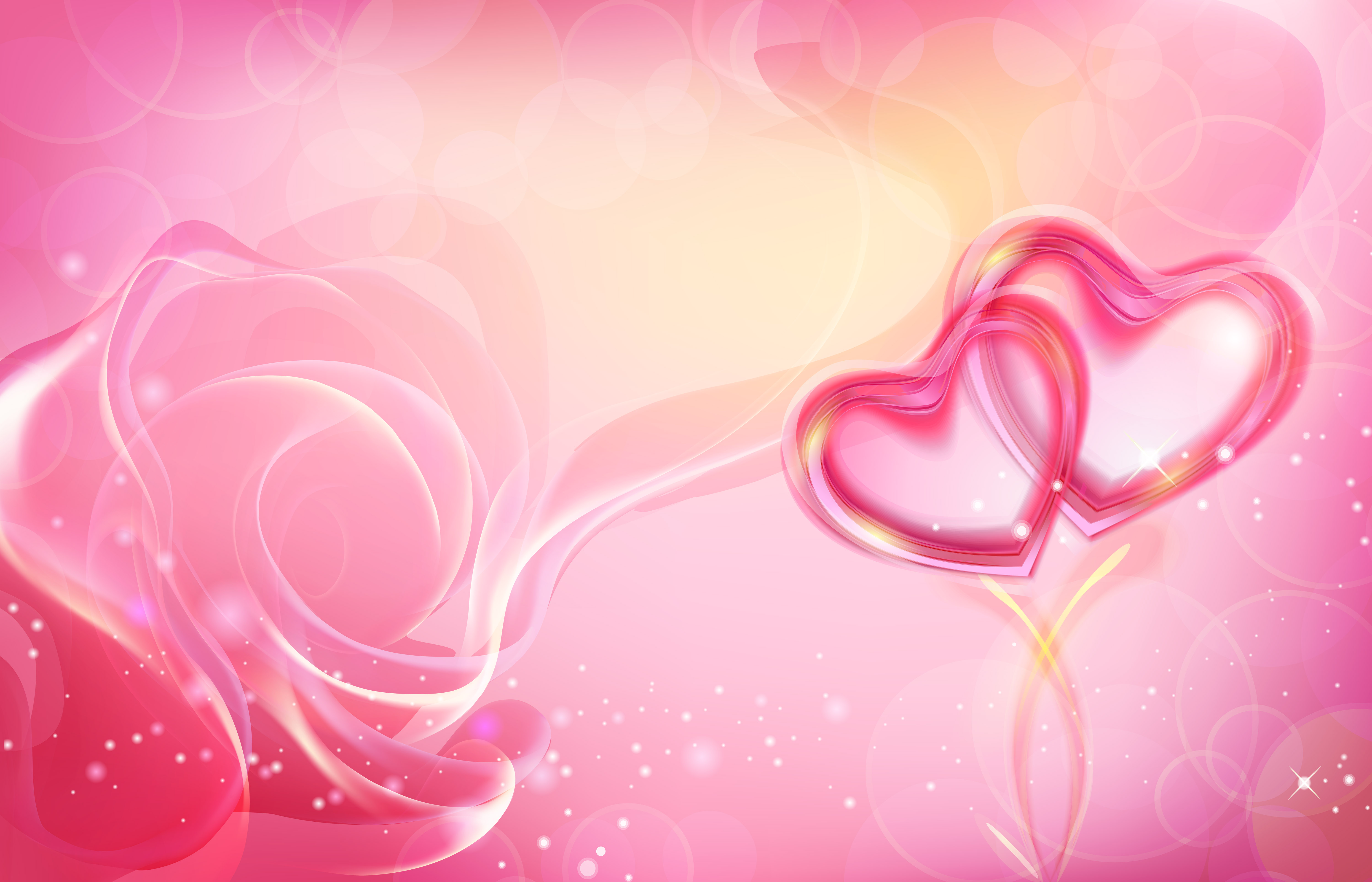 Free download wallpaper Pink, Rose, Heart, Artistic, Sparkles, Pink Rose on your PC desktop