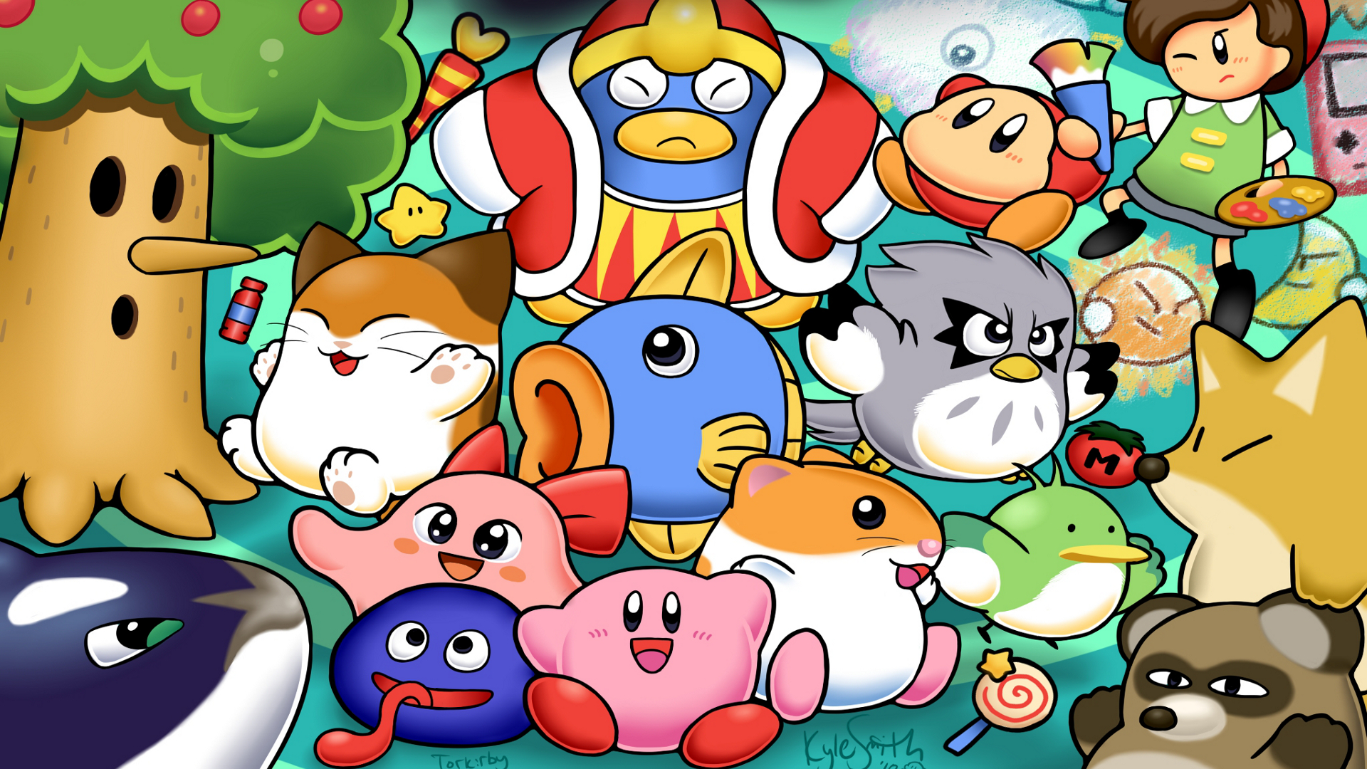 Laden Sie das Computerspiele, Kirby-Bild kostenlos auf Ihren PC-Desktop herunter