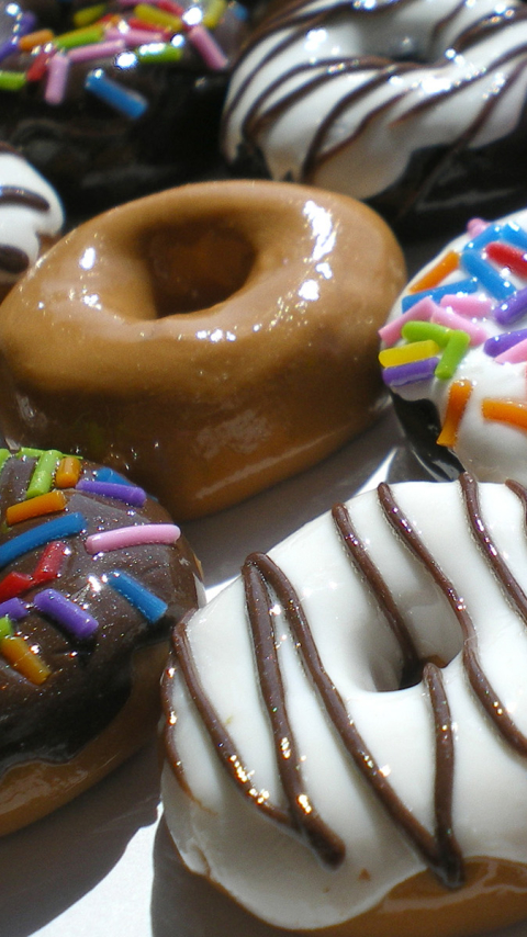 Download mobile wallpaper Food, Rainbow, Doughnut for free.