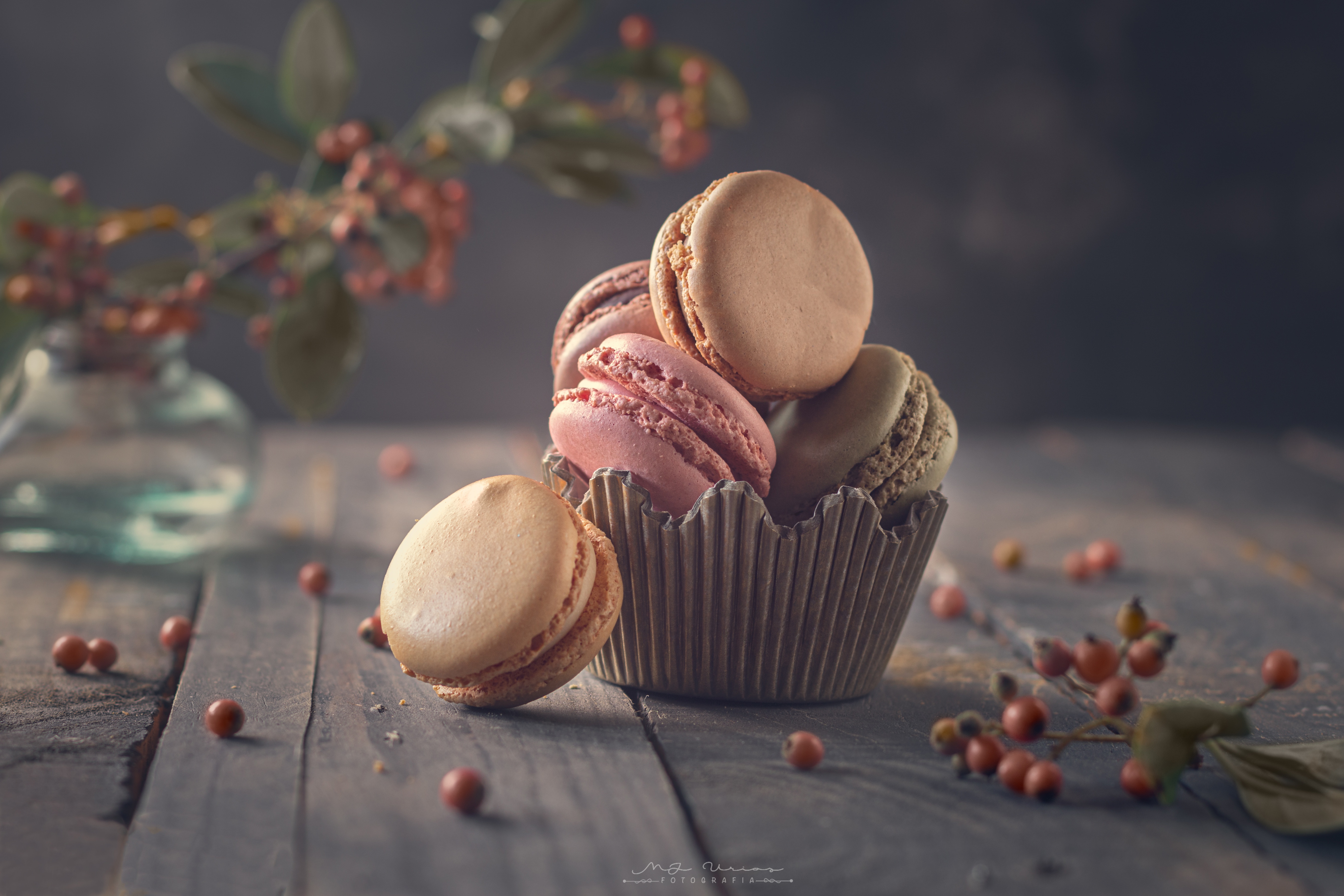 Download mobile wallpaper Food, Berry, Cookie, Macaron for free.