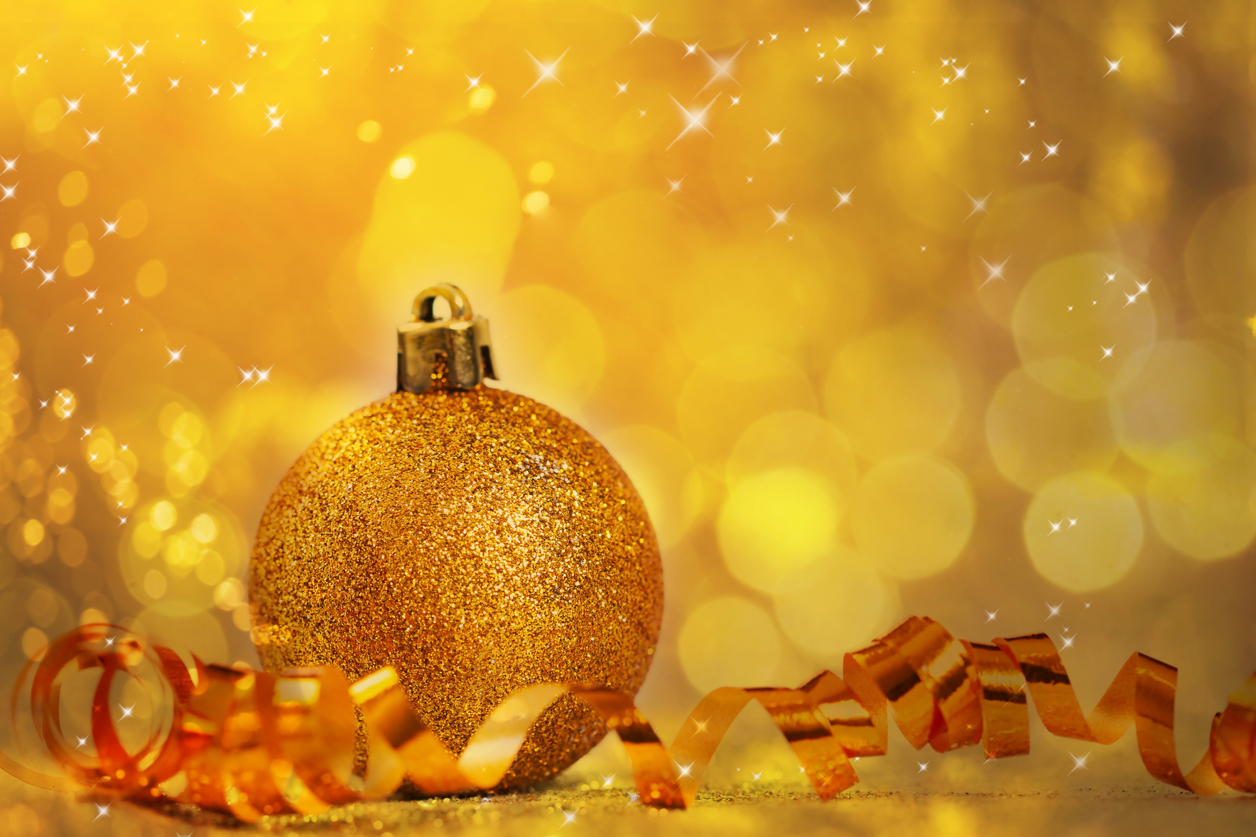 Download mobile wallpaper Christmas, Holiday, Bokeh, Ribbon, Bauble for free.