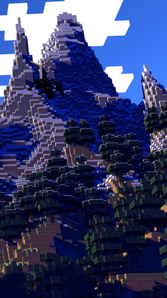 Download mobile wallpaper Minecraft, Mountain, Dragon, Video Game for free.