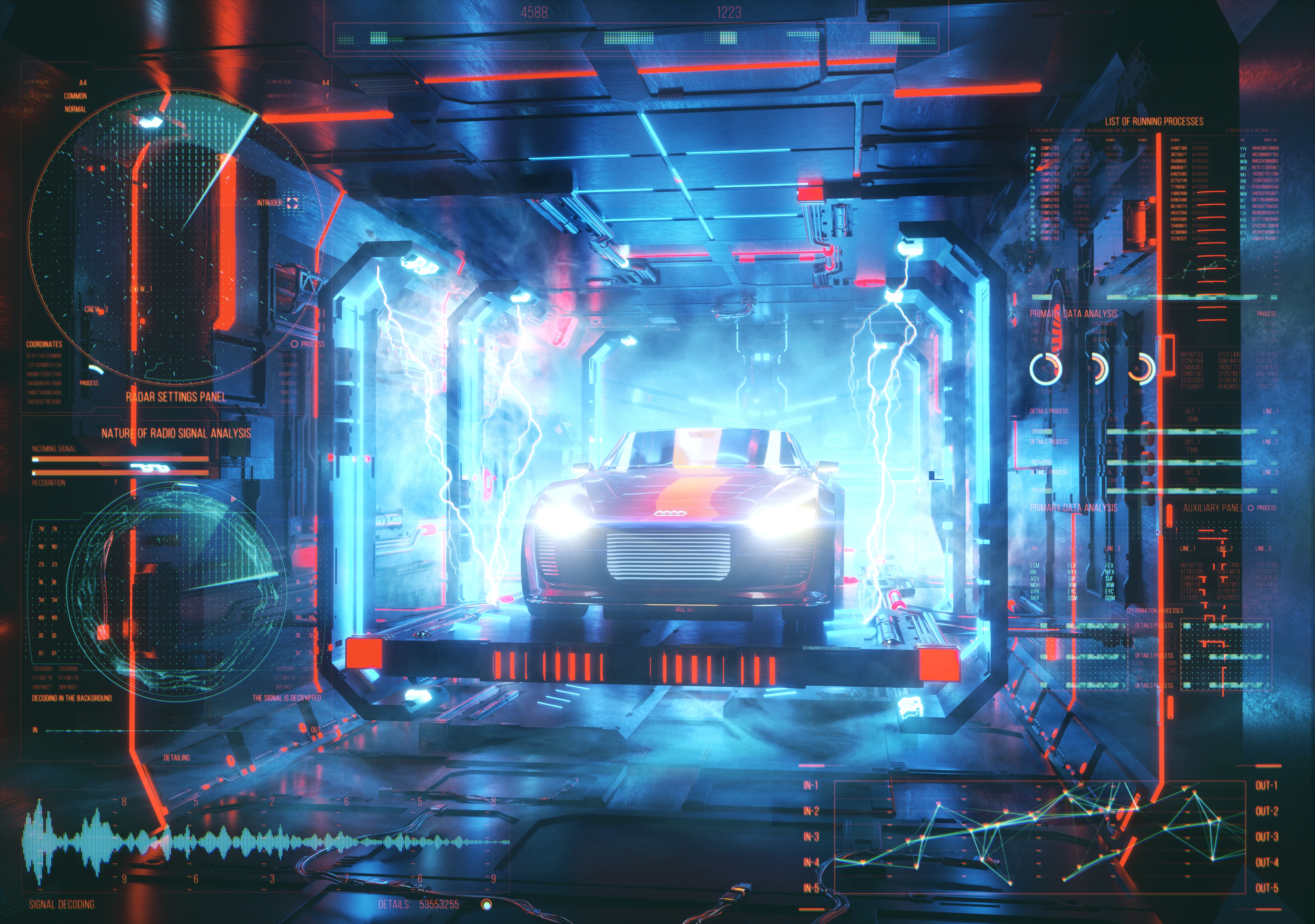Download mobile wallpaper Car, Robot, Energy, Audi, 3D for free.