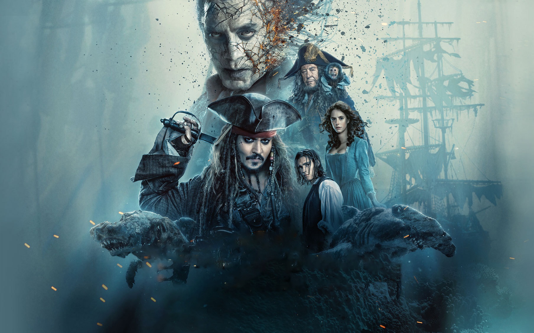Laden Sie das Johnny Depp, Filme, Jack Sparrow, Pirates Of The Caribbean: Salazars Rache-Bild kostenlos auf Ihren PC-Desktop herunter